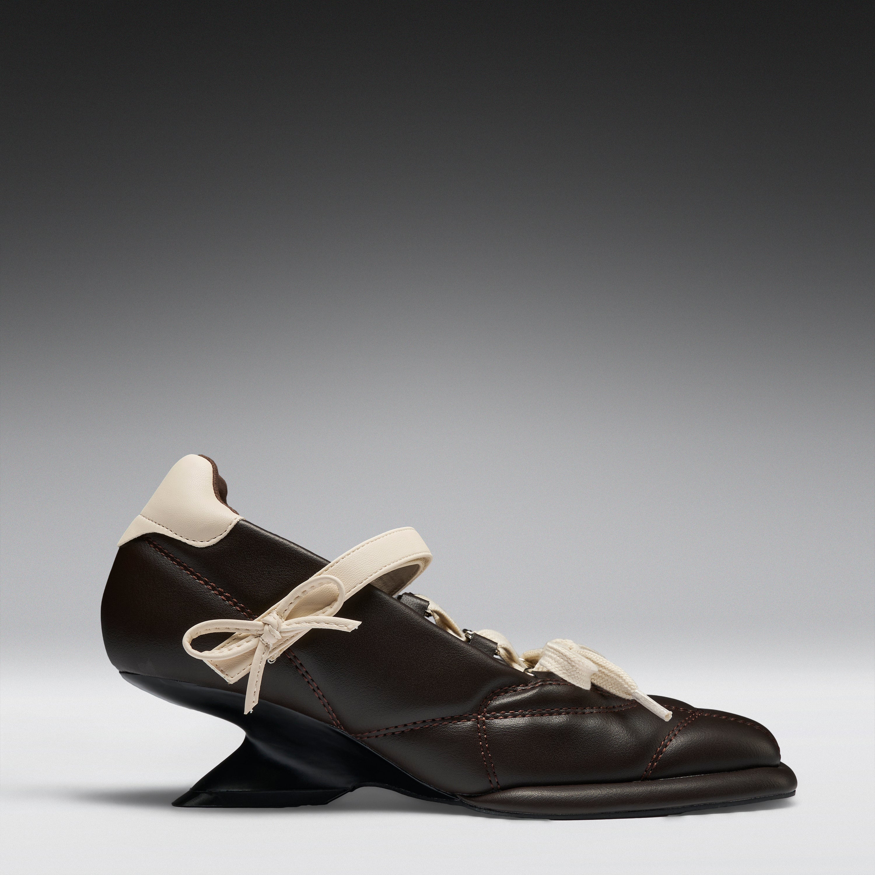 Adria Padded Kitten Heel Mary Janes-Brown - Image 2