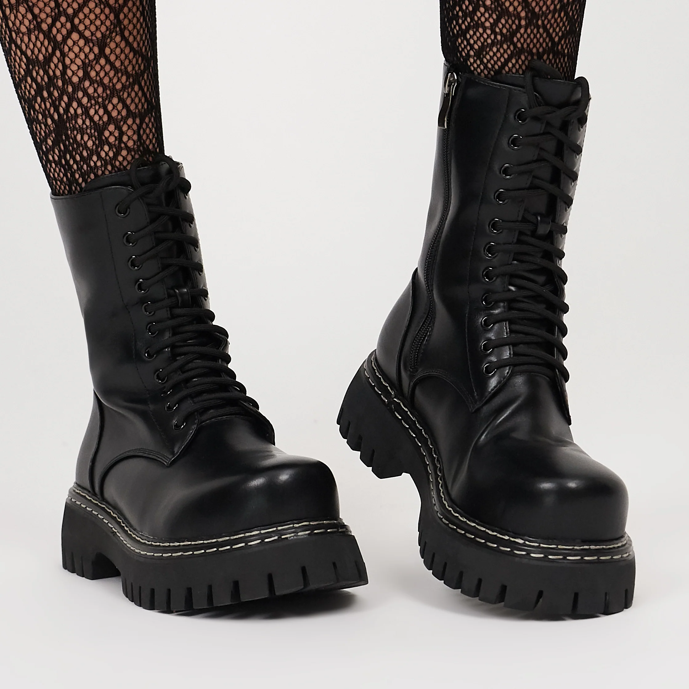 Arasaka Double Rand Military Boots - Black - Image 6