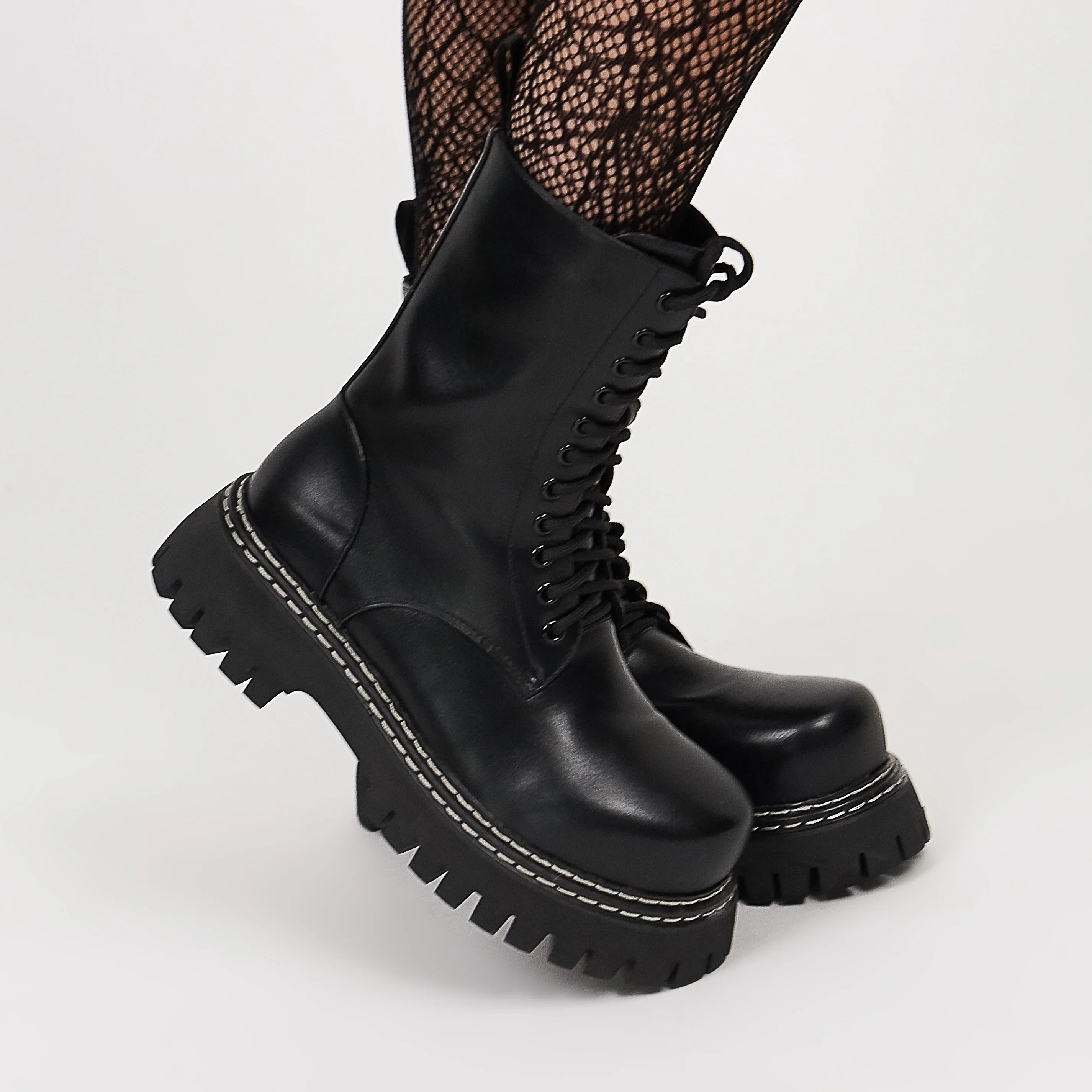 Arasaka Double Rand Military Boots - Black - Image 7