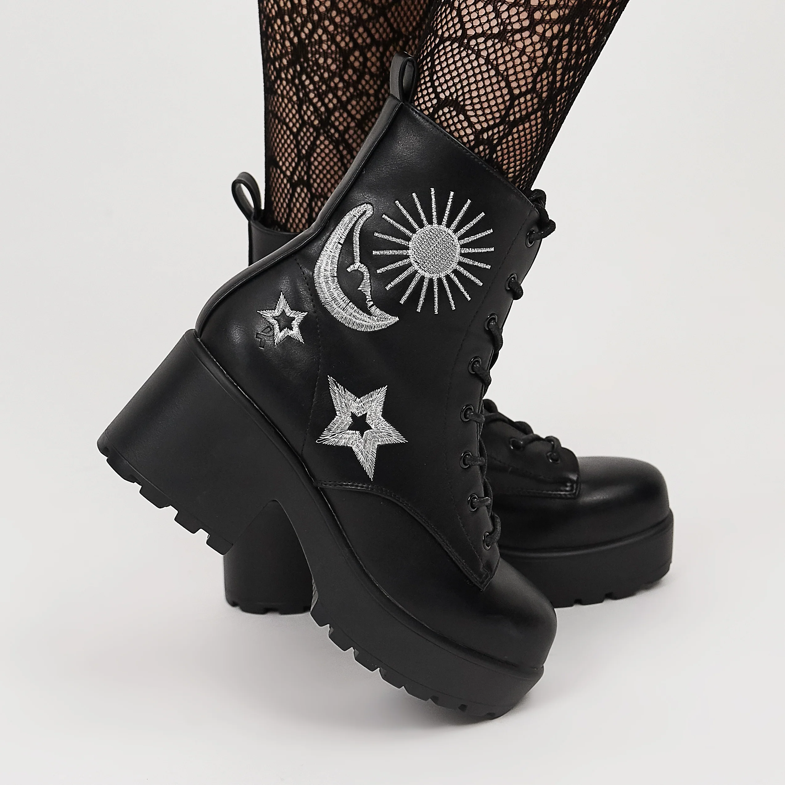 Astro Silver Star & Moon Chunky Boots - Image 3