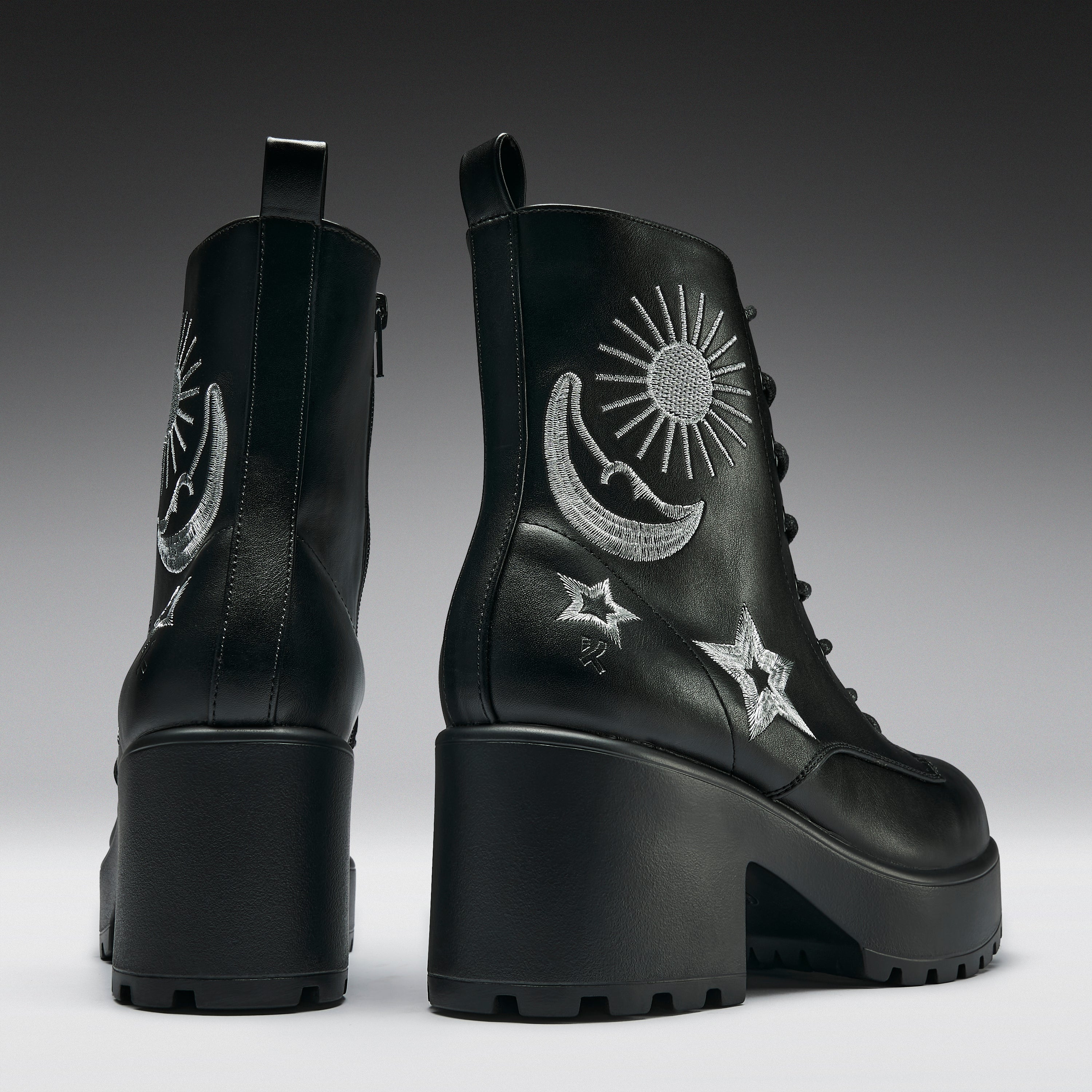 Astro Silver Star & Moon Chunky Boots - Image 5