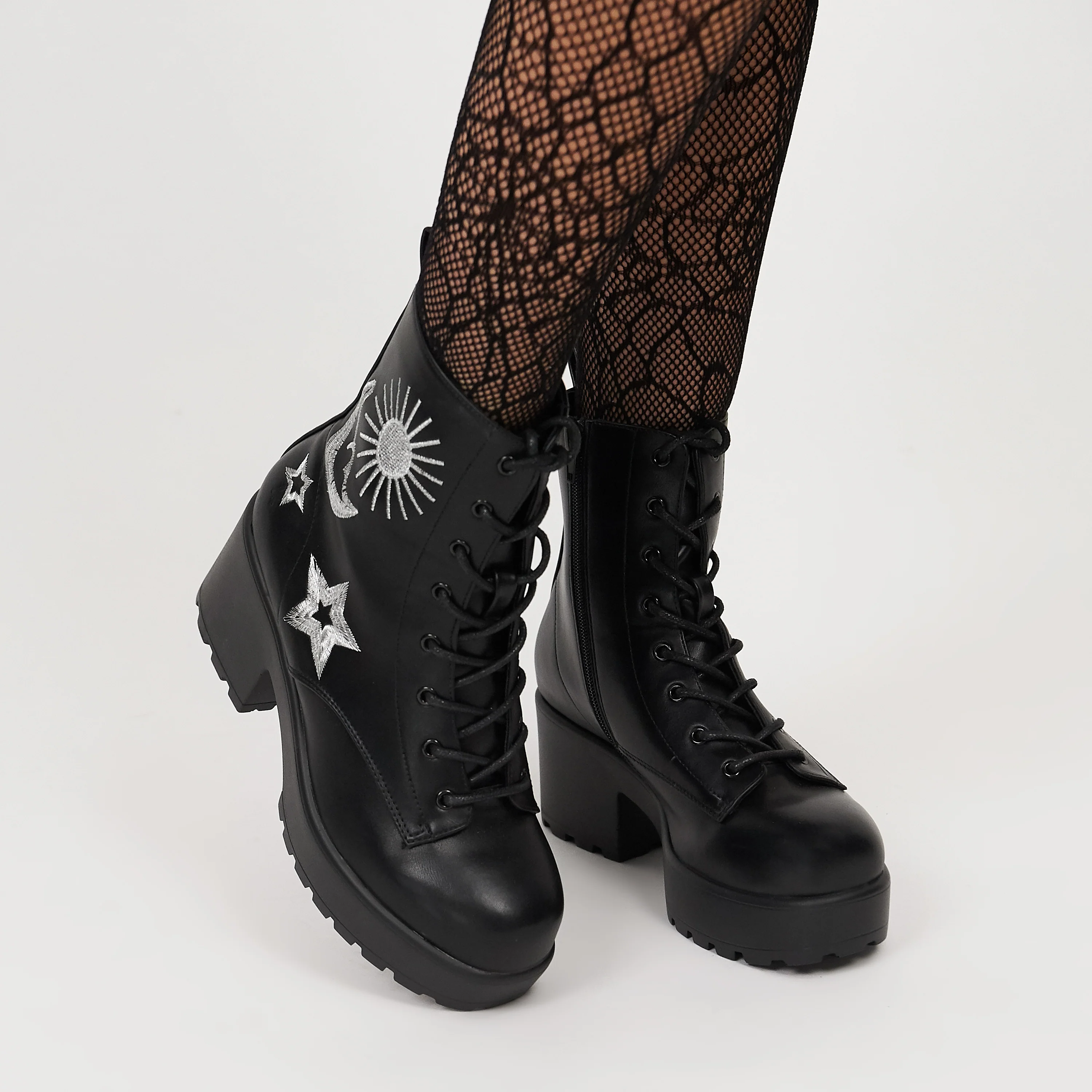 Astro Silver Star & Moon Chunky Boots - Image 6