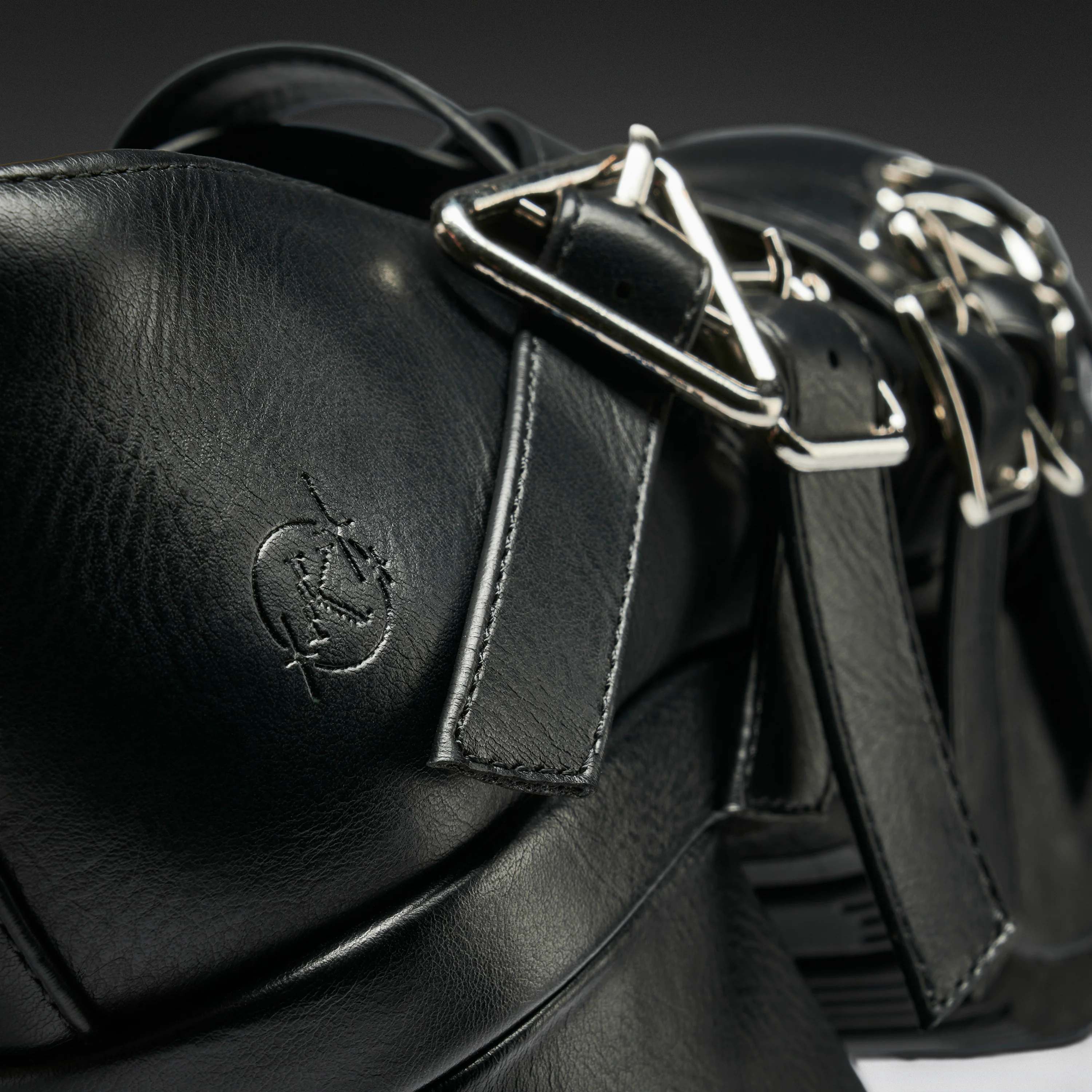Avalon Strappy Heeled Shoes- Ebony - Image 3