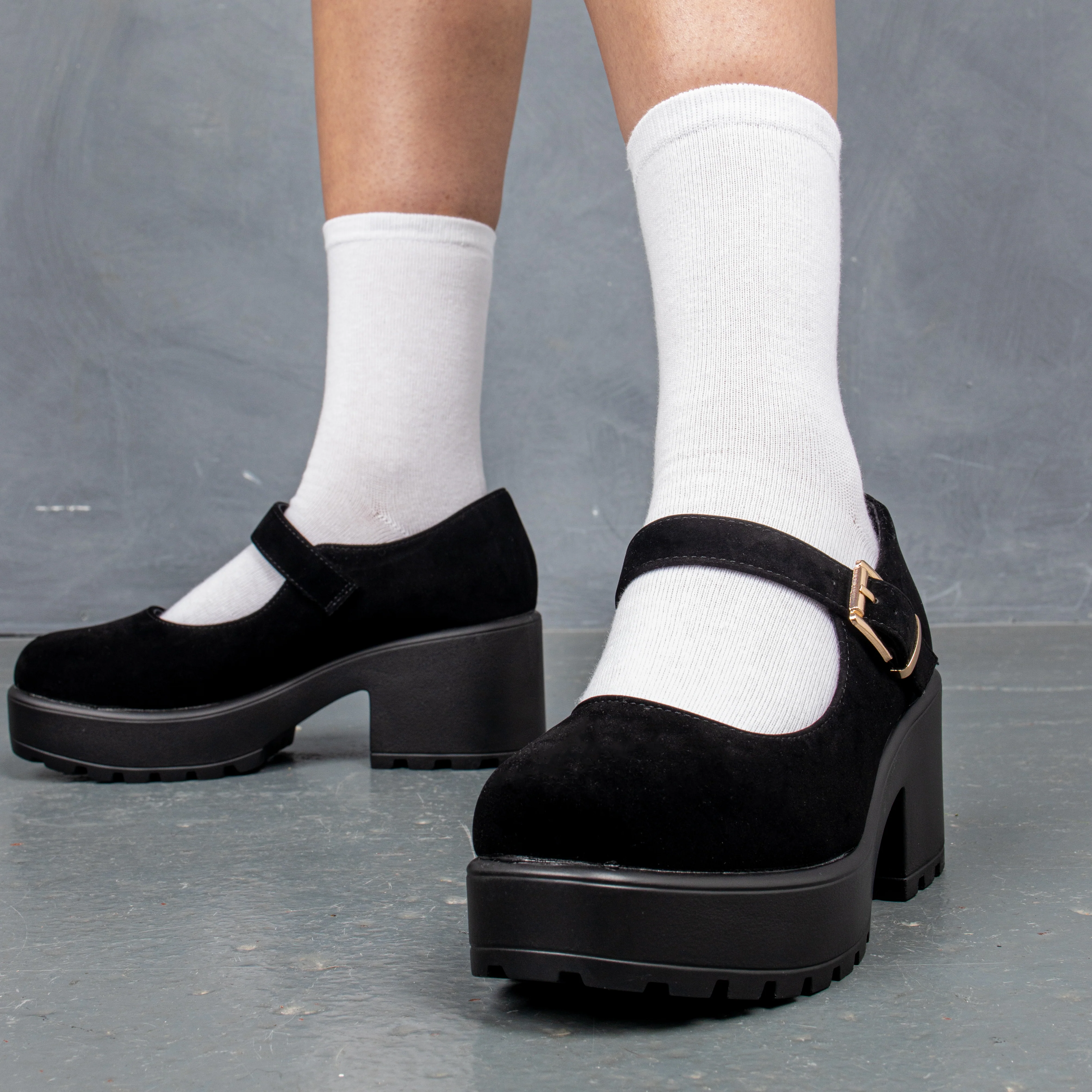 TIRA Black Mary Jane Shoes 'Suede Edition' - Image 4