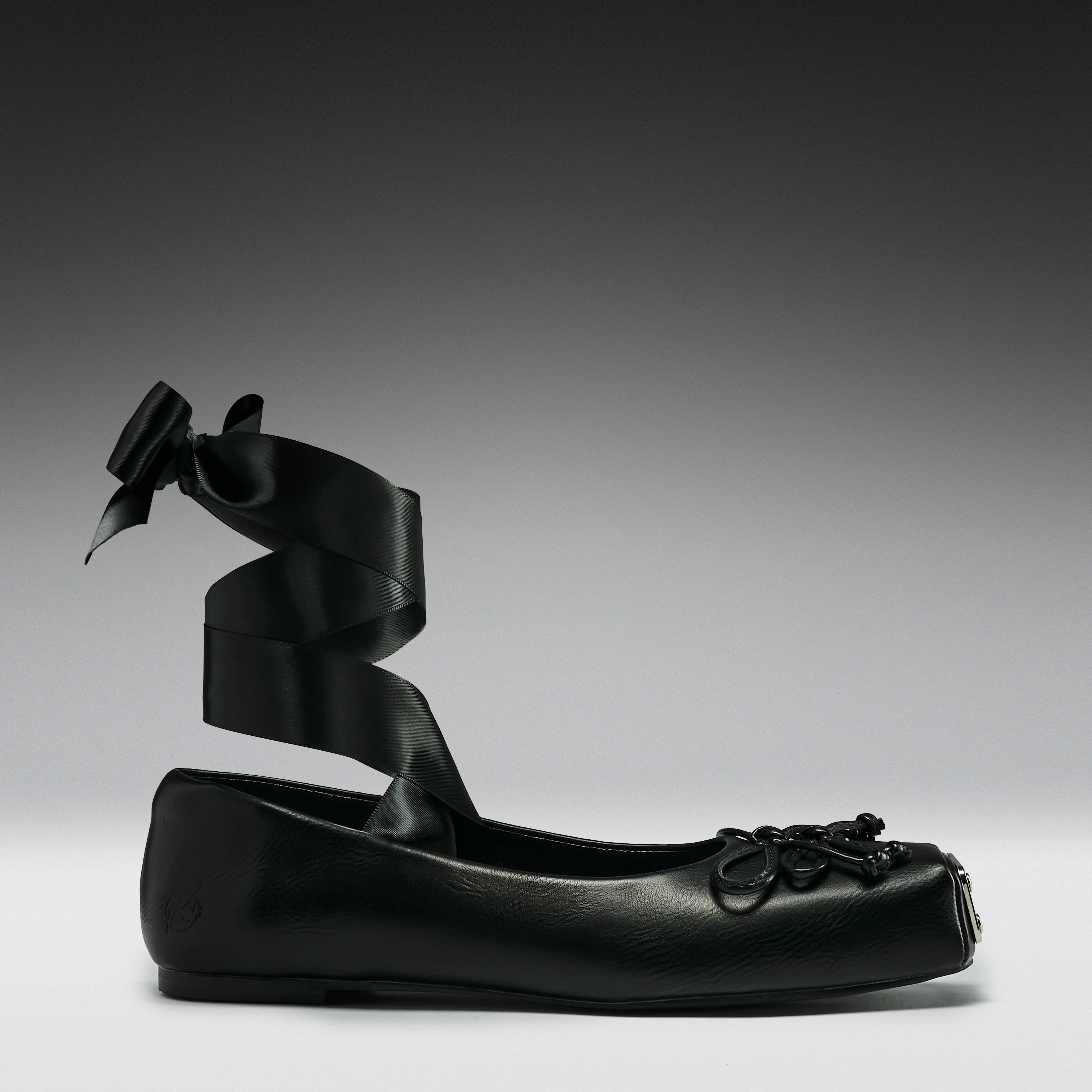 Blithe Metal Toe Ballet Flats- Black - Image 3