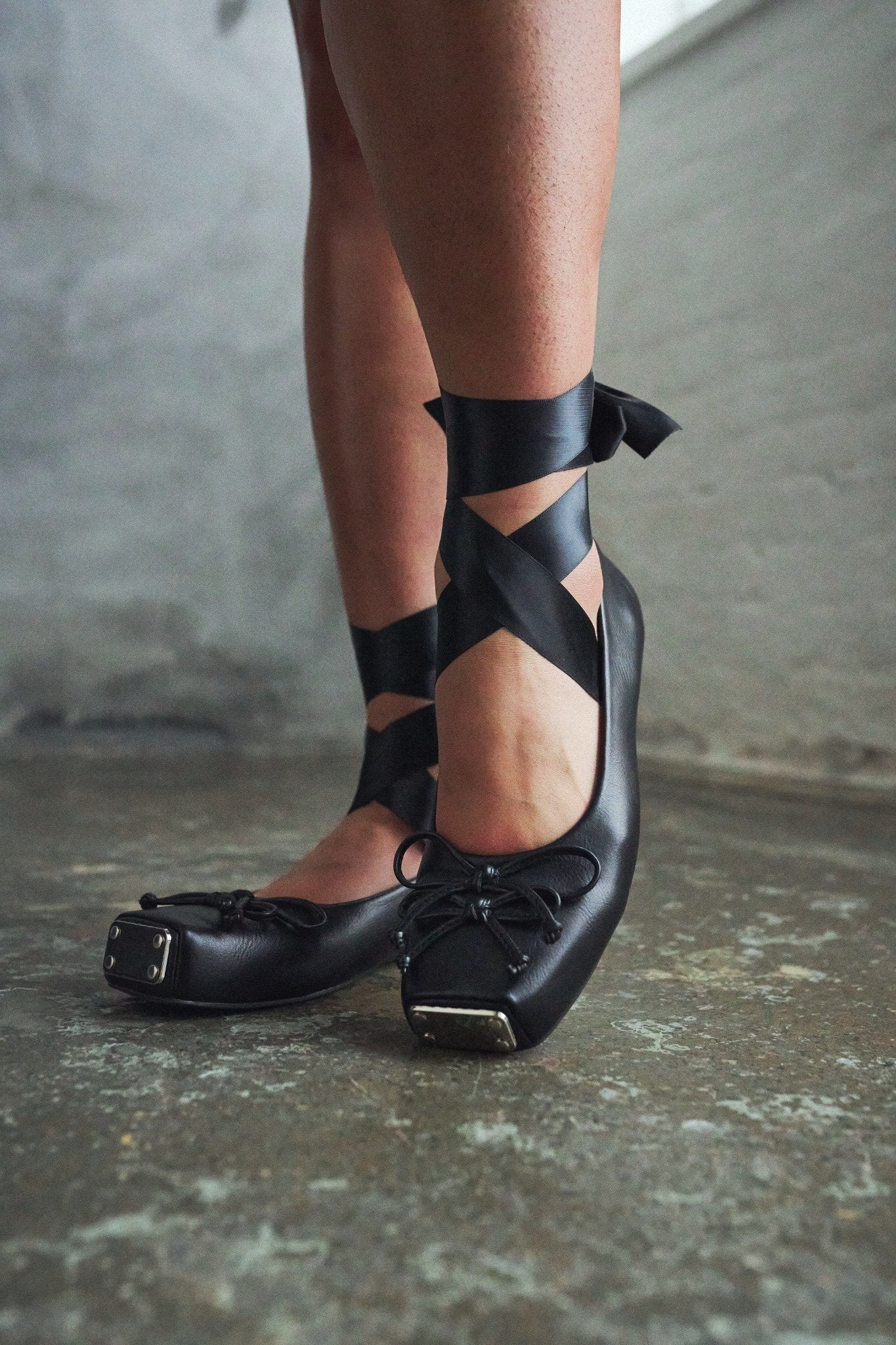 Blithe Metal Toe Ballet Flats- Black - Image 4