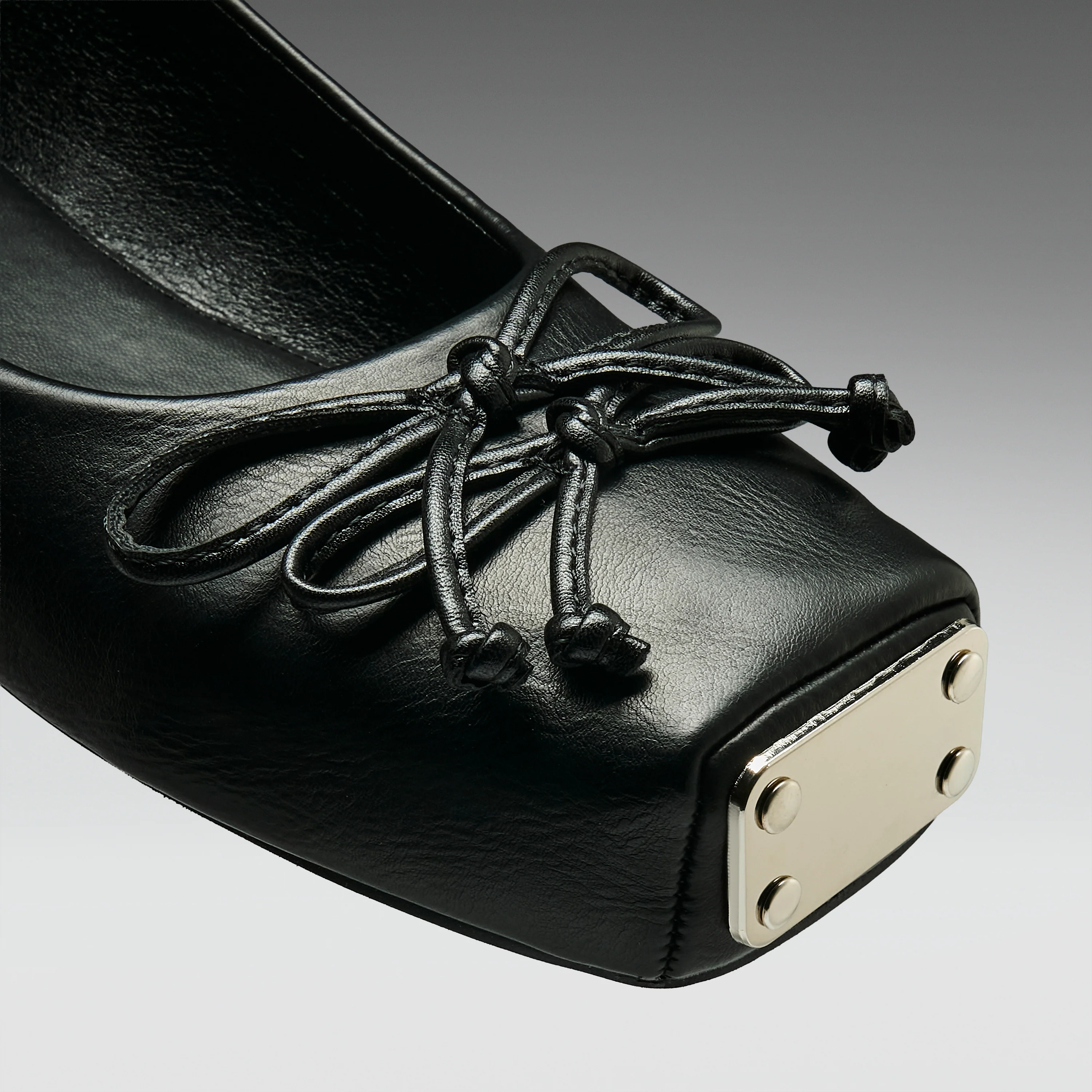 Blithe Metal Toe Ballet Flats- Black - Image 5