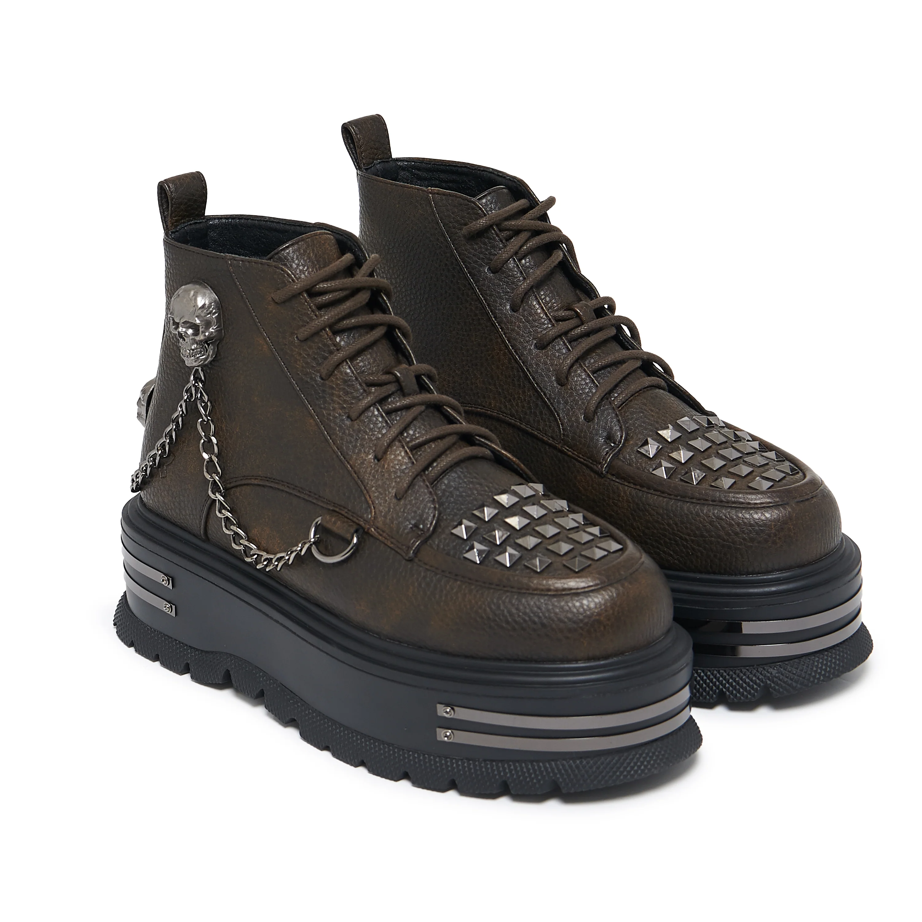 Chained Up Envy Skull Hardware Platform Boots - Image 2