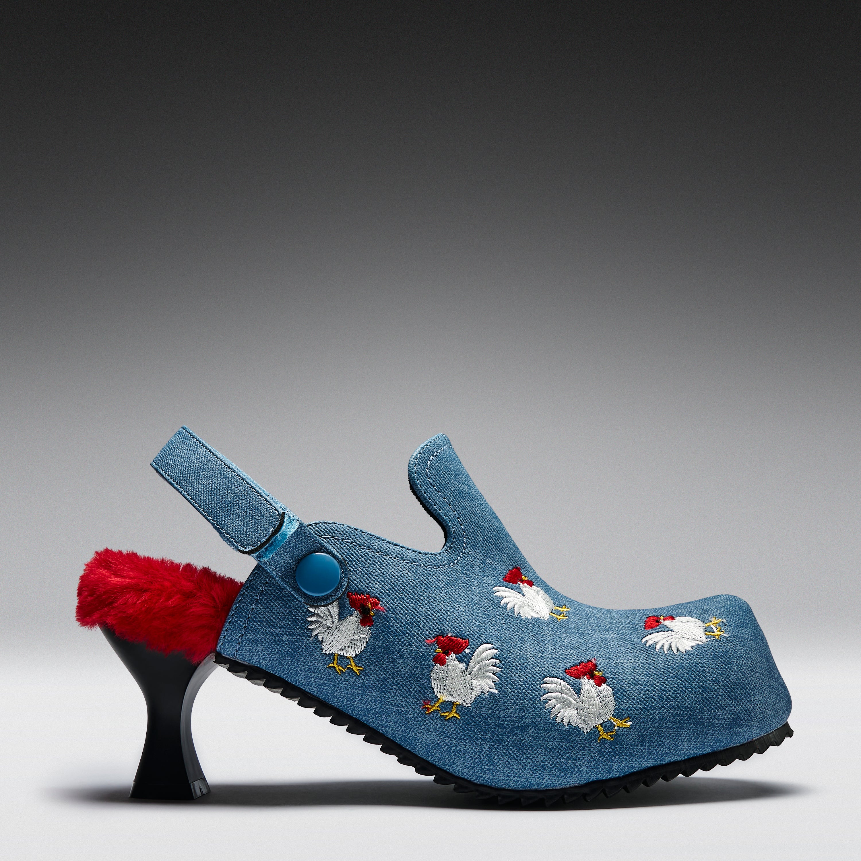 Cluck Cluck Chicken Mules- Denim - Image 3