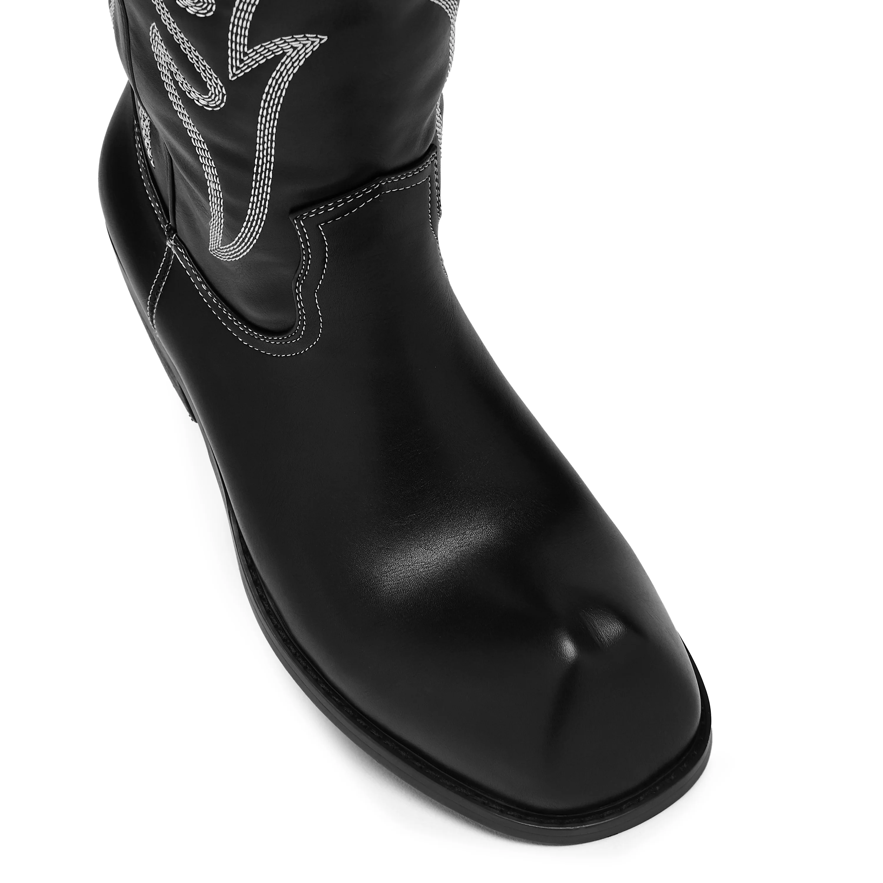 Cryptek Men's Snub Nose Tall Cowboy Boots - Black Vintage - Image 7