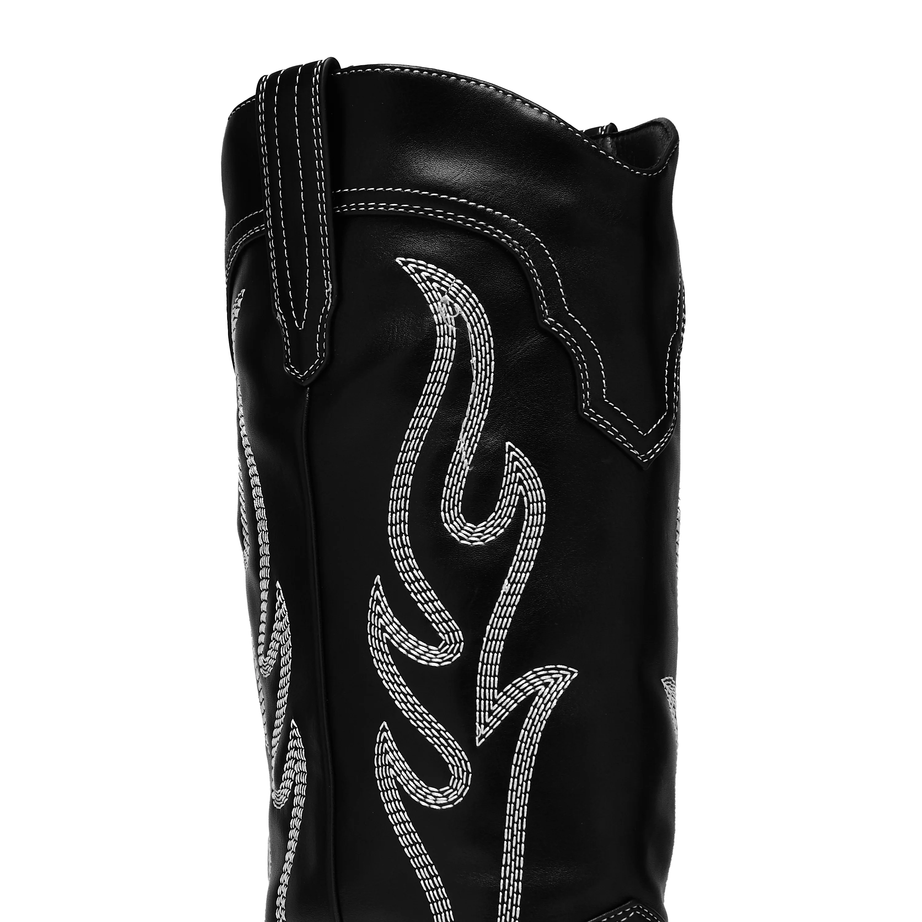 Cryptek Men's Snub Nose Tall Cowboy Boots - Black Vintage - Image 8