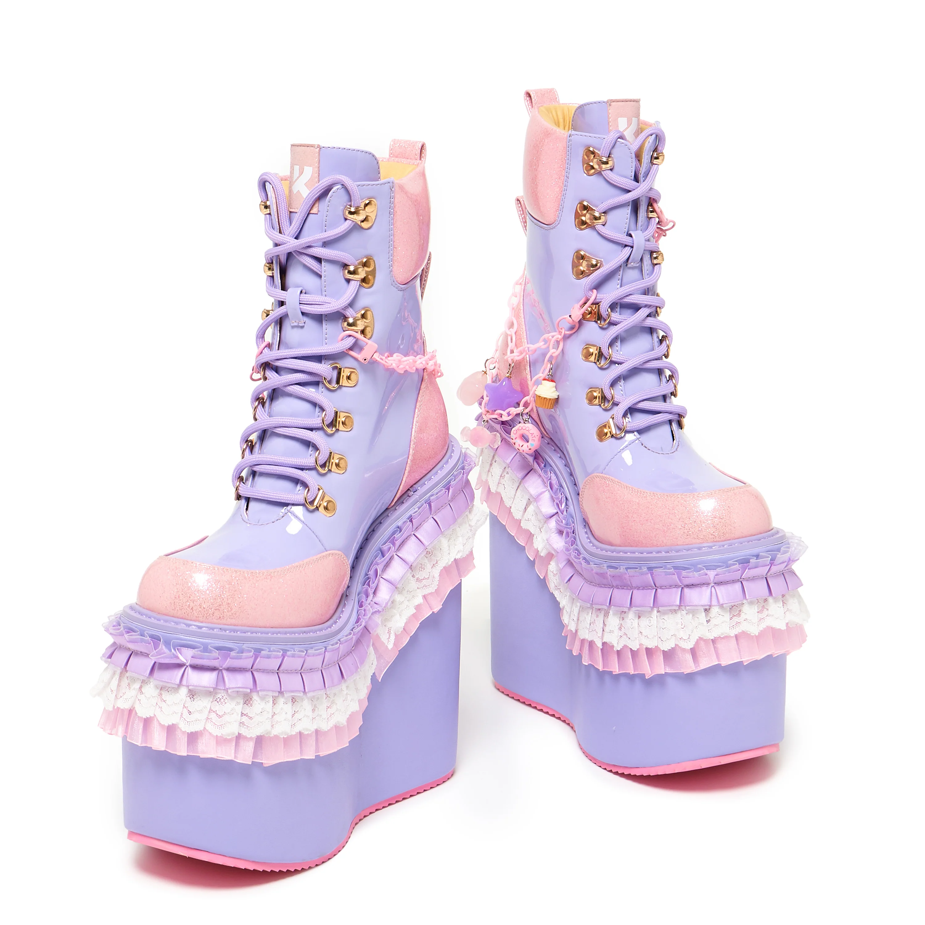Cupcake Towers Platform Boots - Purple - Image 5