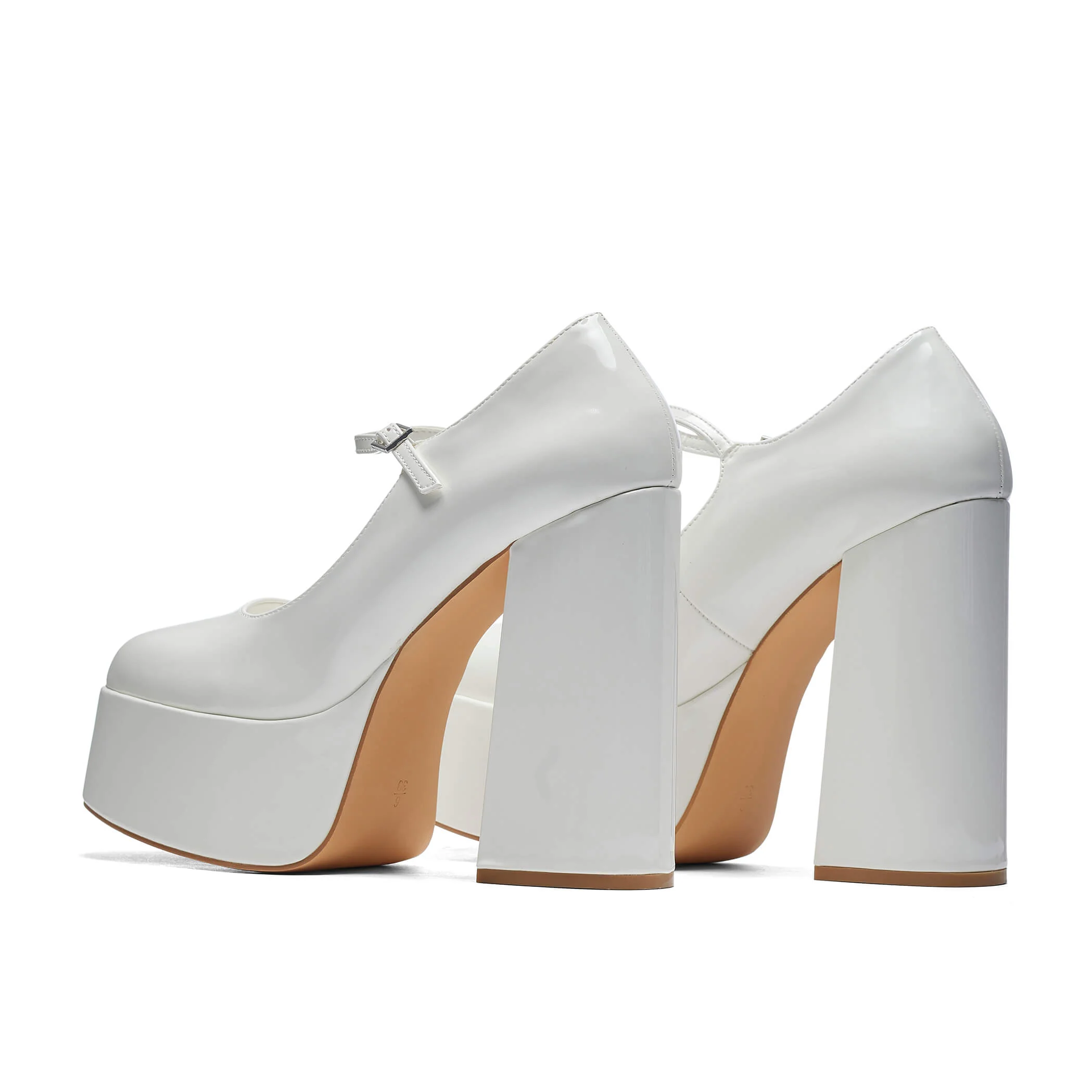 Darkbloom White Patent Platform Heels - Image 6
