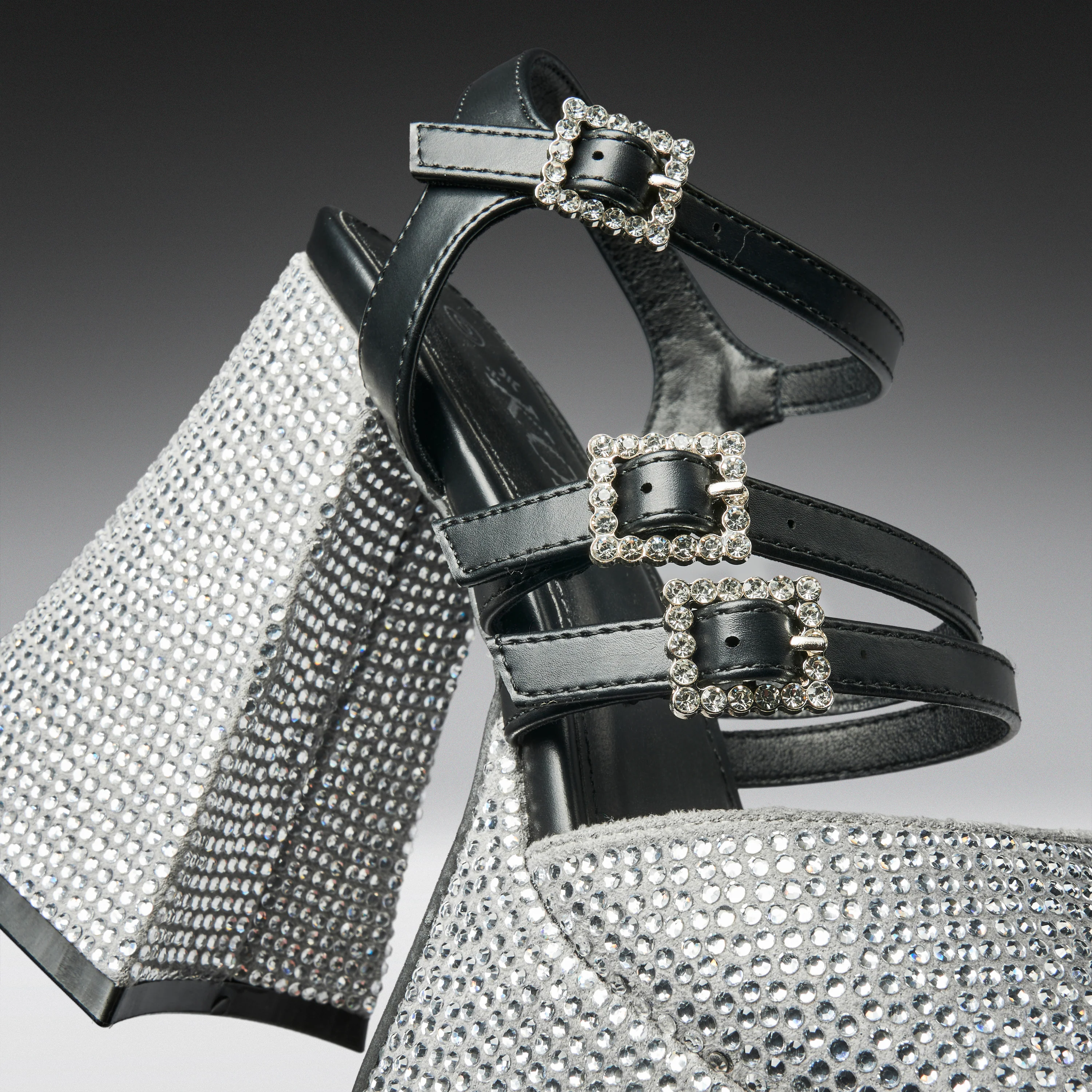 Felicity Crystal Strappy Heels- Silver - Image 7
