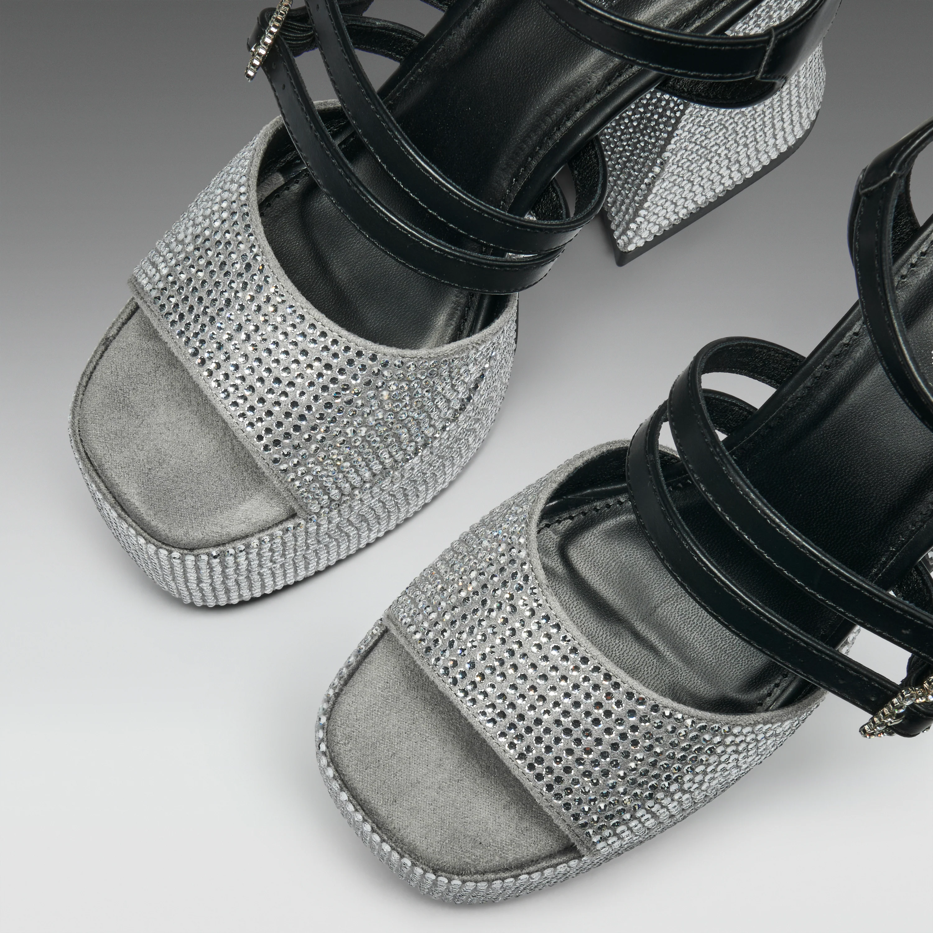 Felicity Crystal Strappy Heels- Silver - Image 8