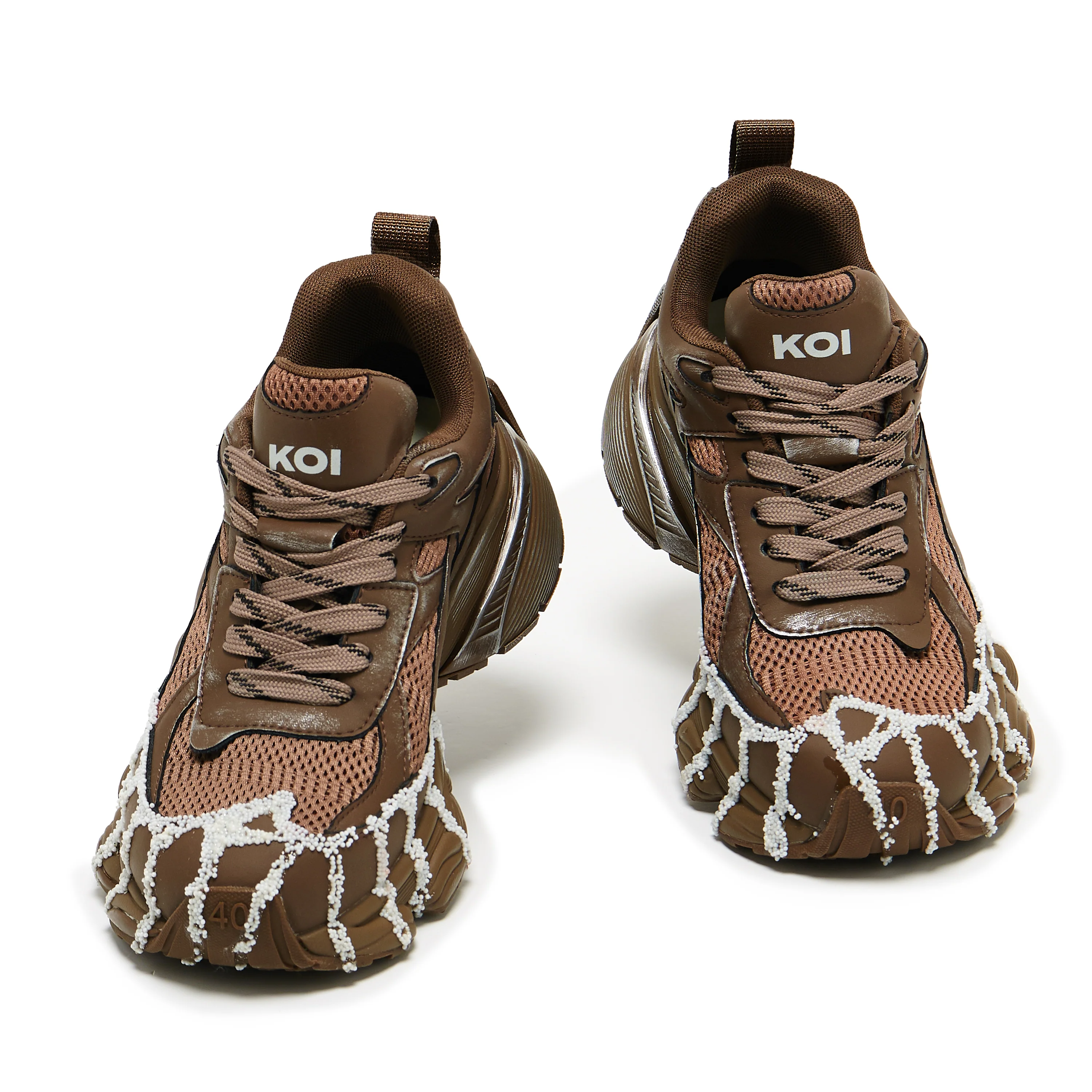 Forest Lines Mega Chunky Trainers- Brown - Image 4