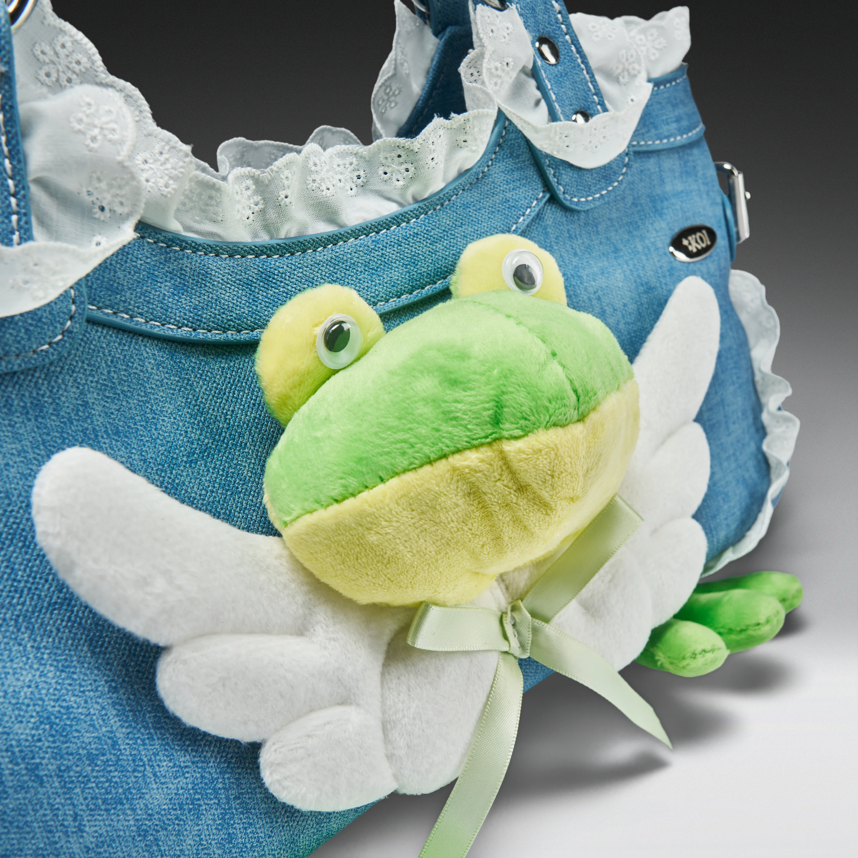 Frog Frolics Denim Shoulder Bag - Image 2