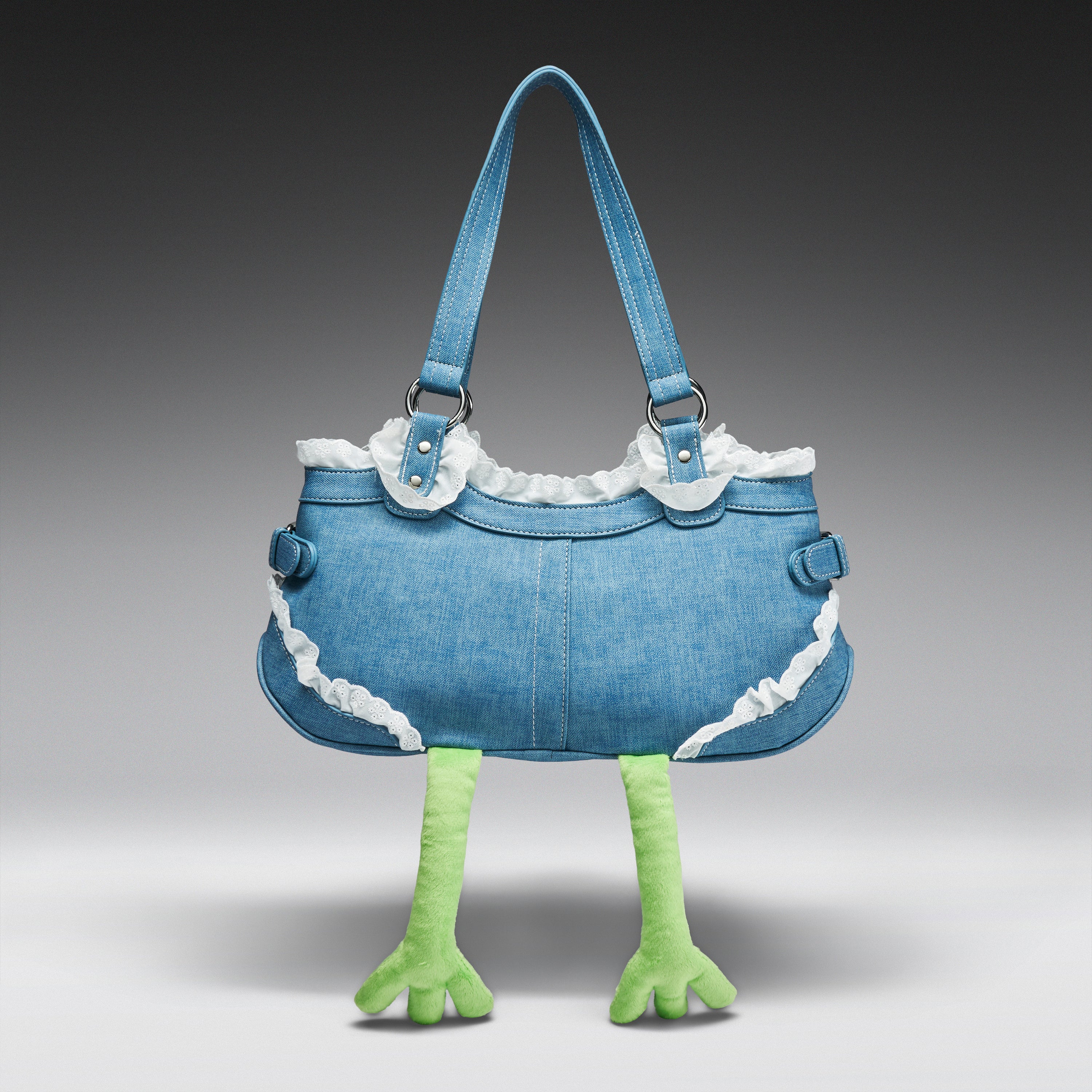 Frog Frolics Denim Shoulder Bag - Image 3