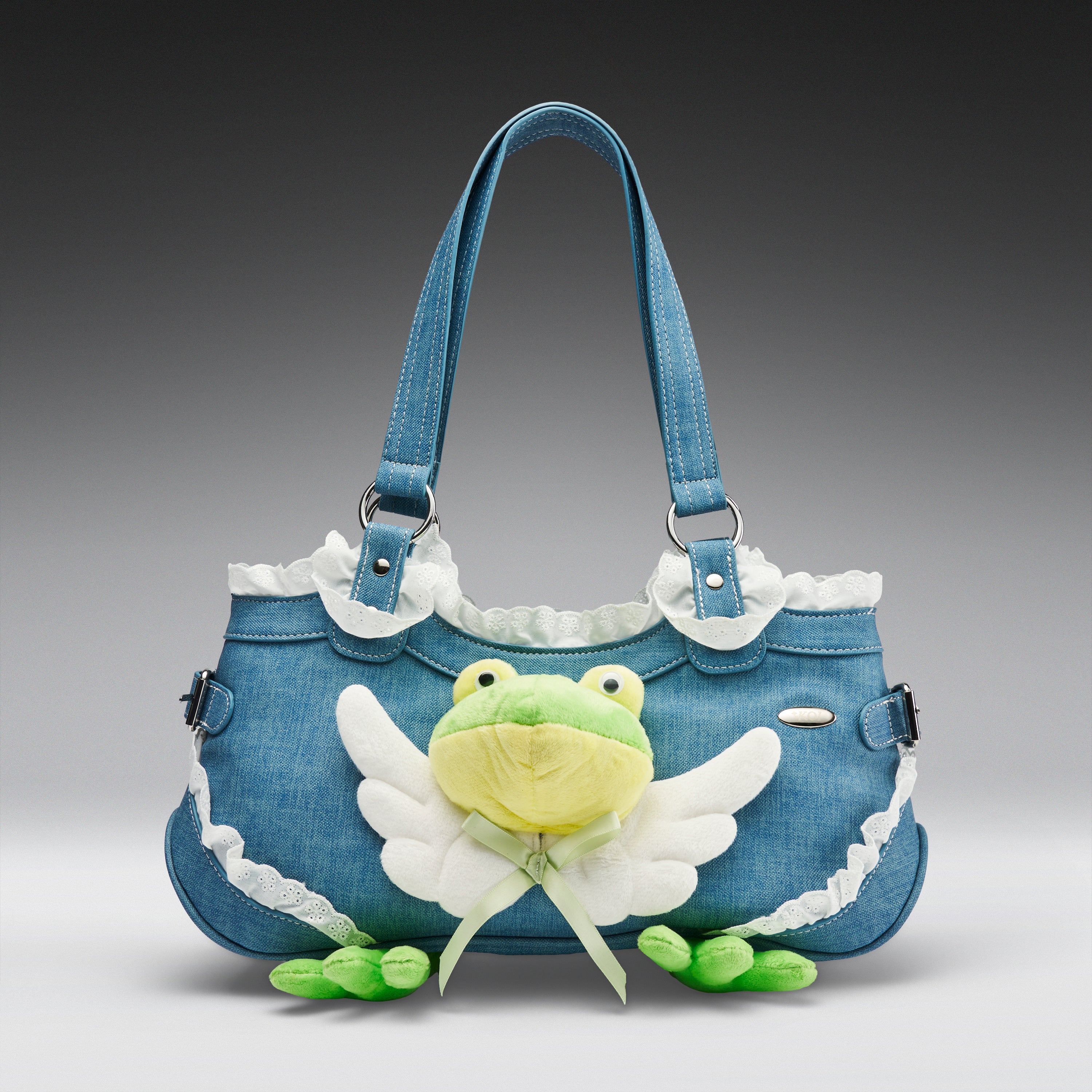Frog Frolics Denim Shoulder Bag - Image 6