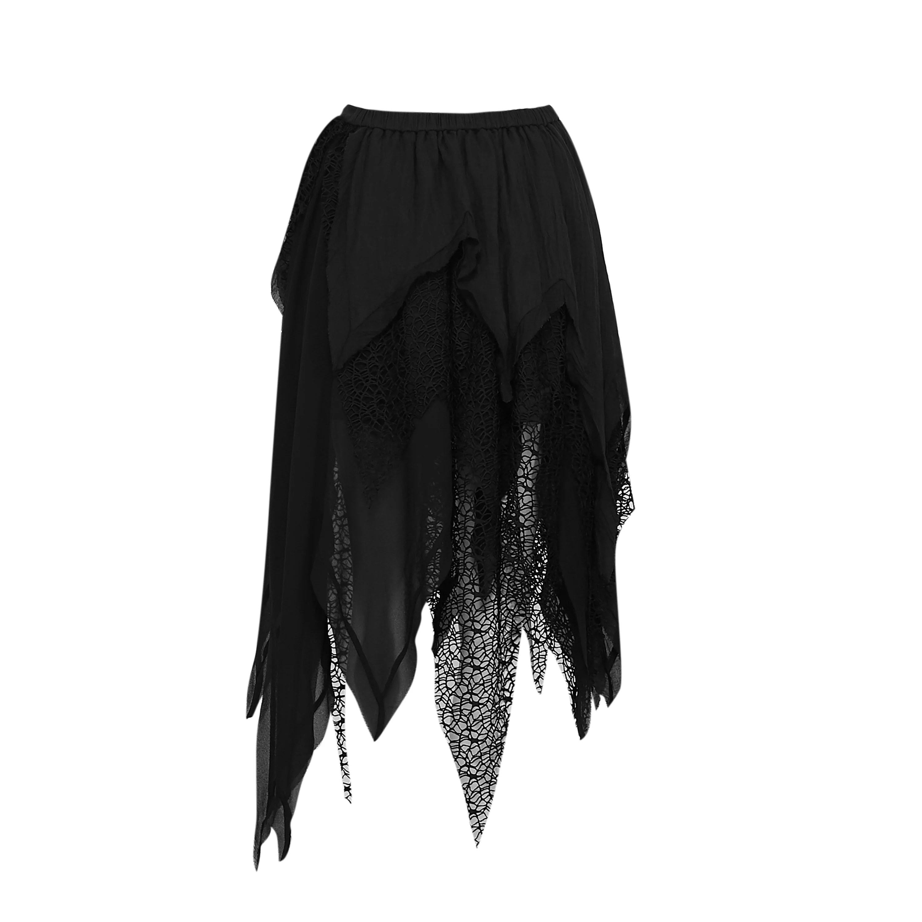 Frostbitten Layered Corset Midi Dress - Textured Black - Image 4