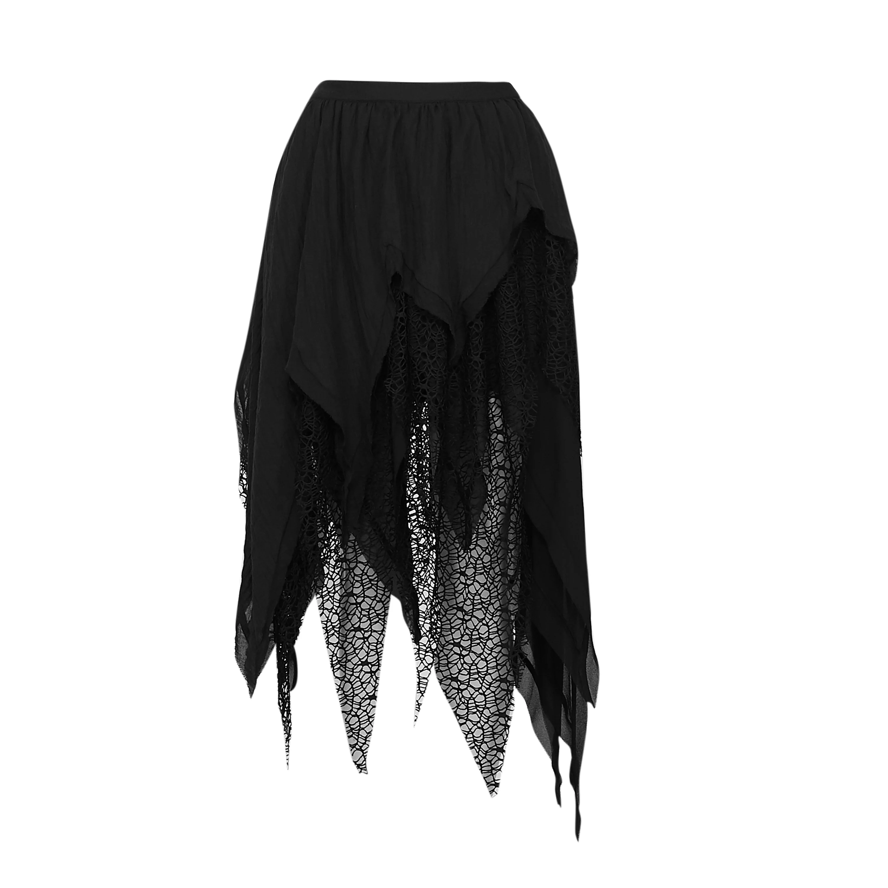 Frostbitten Layered Corset Midi Dress - Textured Black - Image 5
