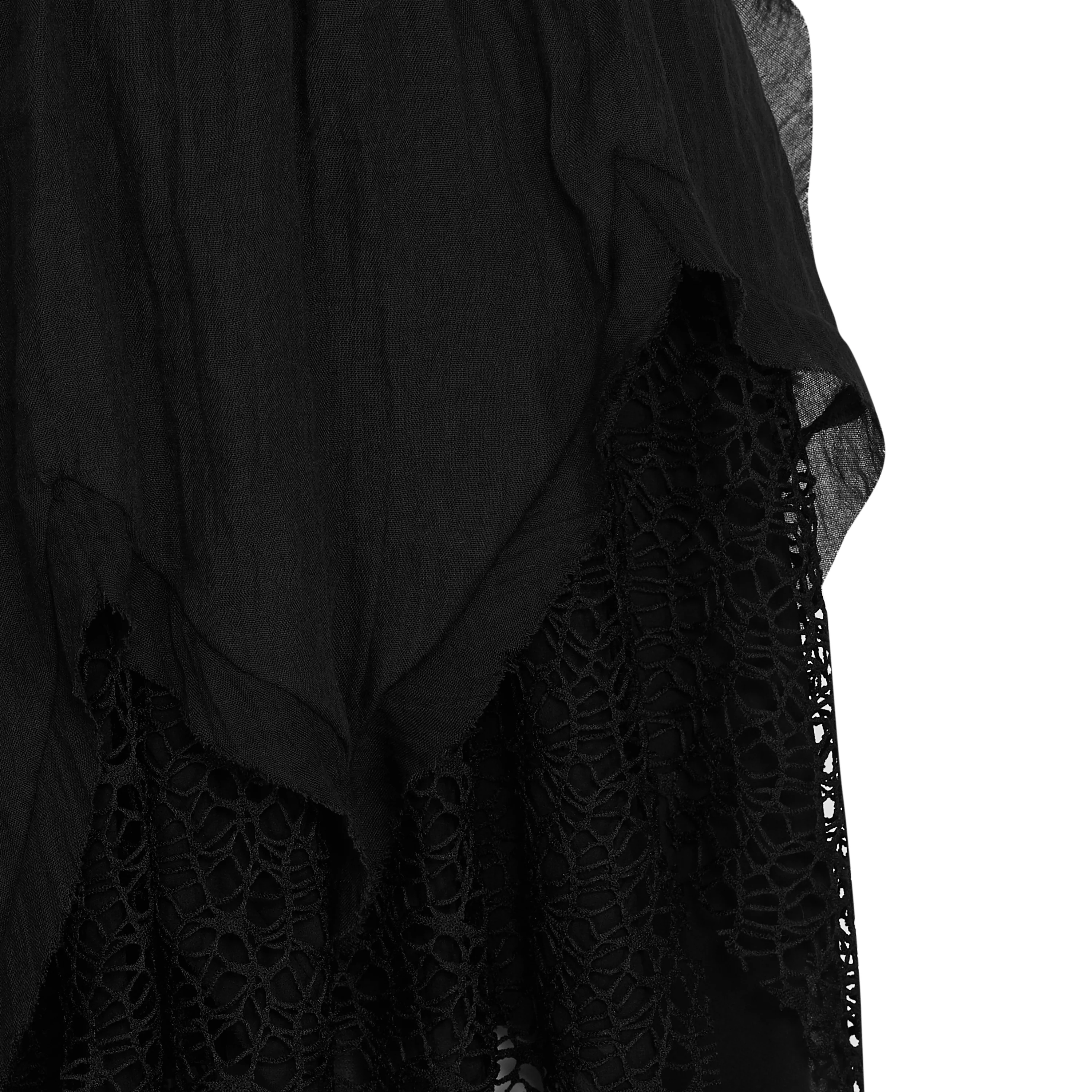 Frostbitten Layered Corset Midi Dress - Textured Black - Image 9