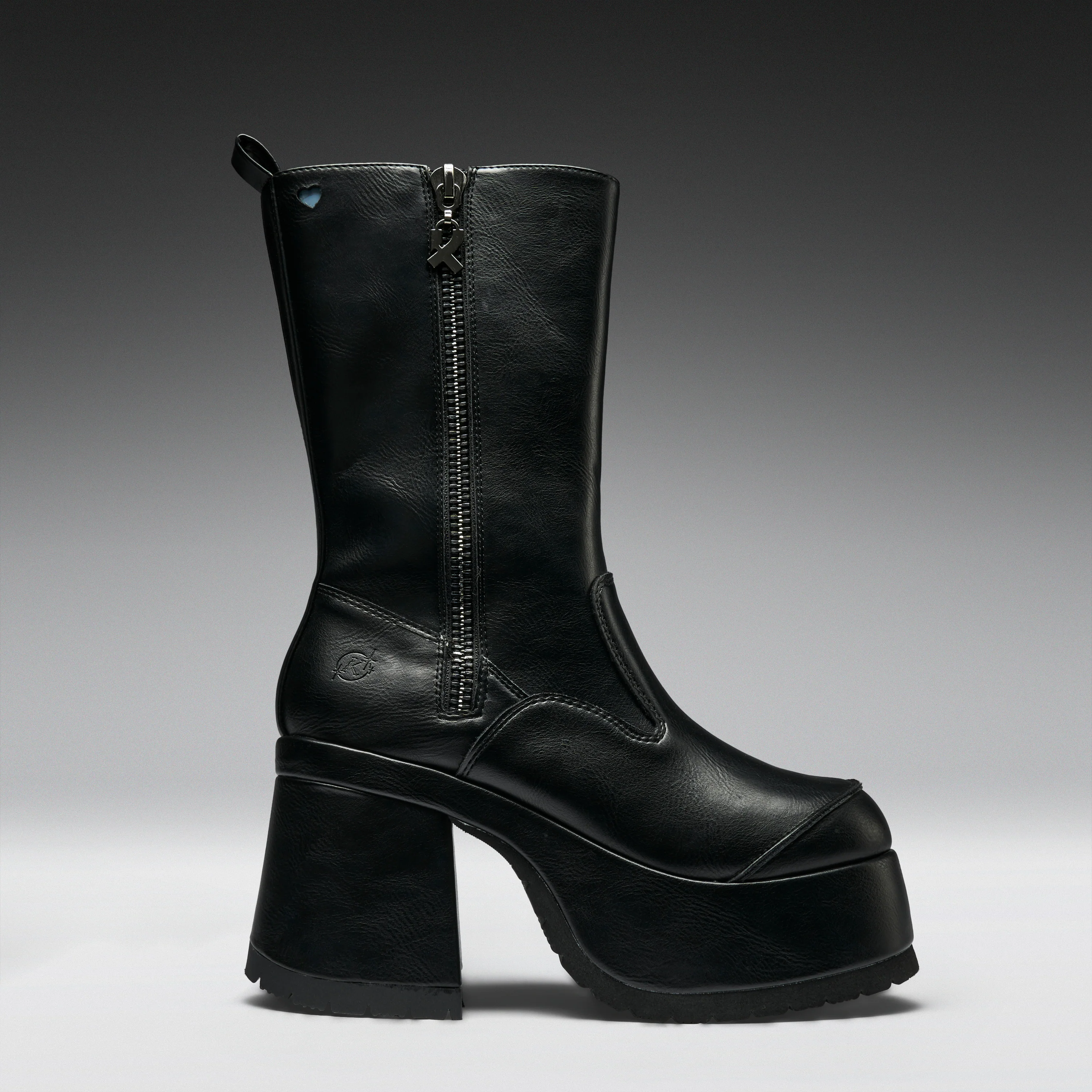Halcyon Chunky Heeled Boots-Black - Image 2