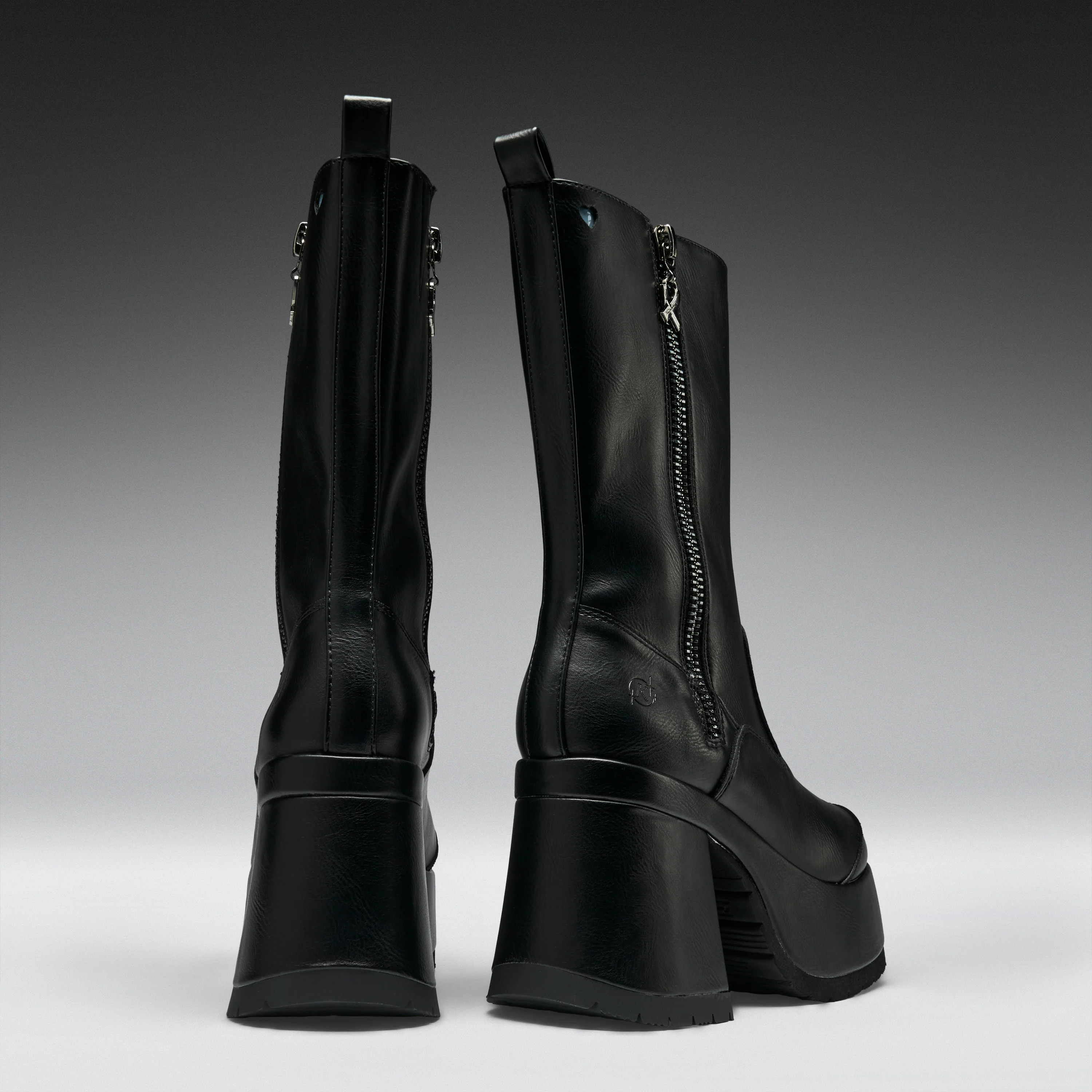 Halcyon Chunky Heeled Boots-Black - Image 4