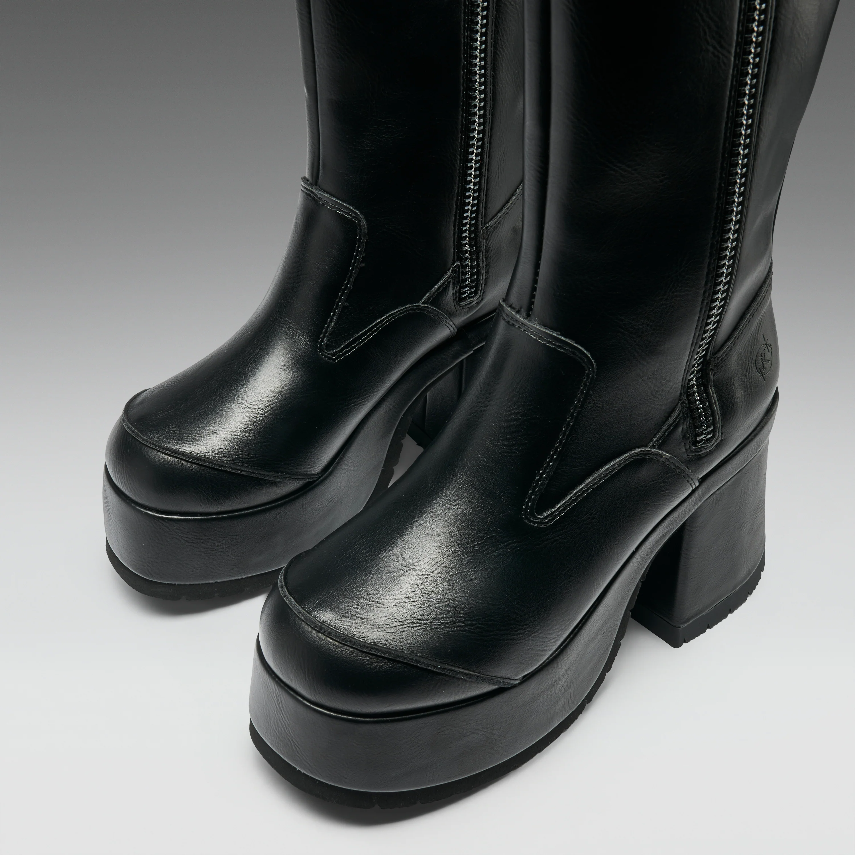 Halcyon Chunky Heeled Boots-Black - Image 5