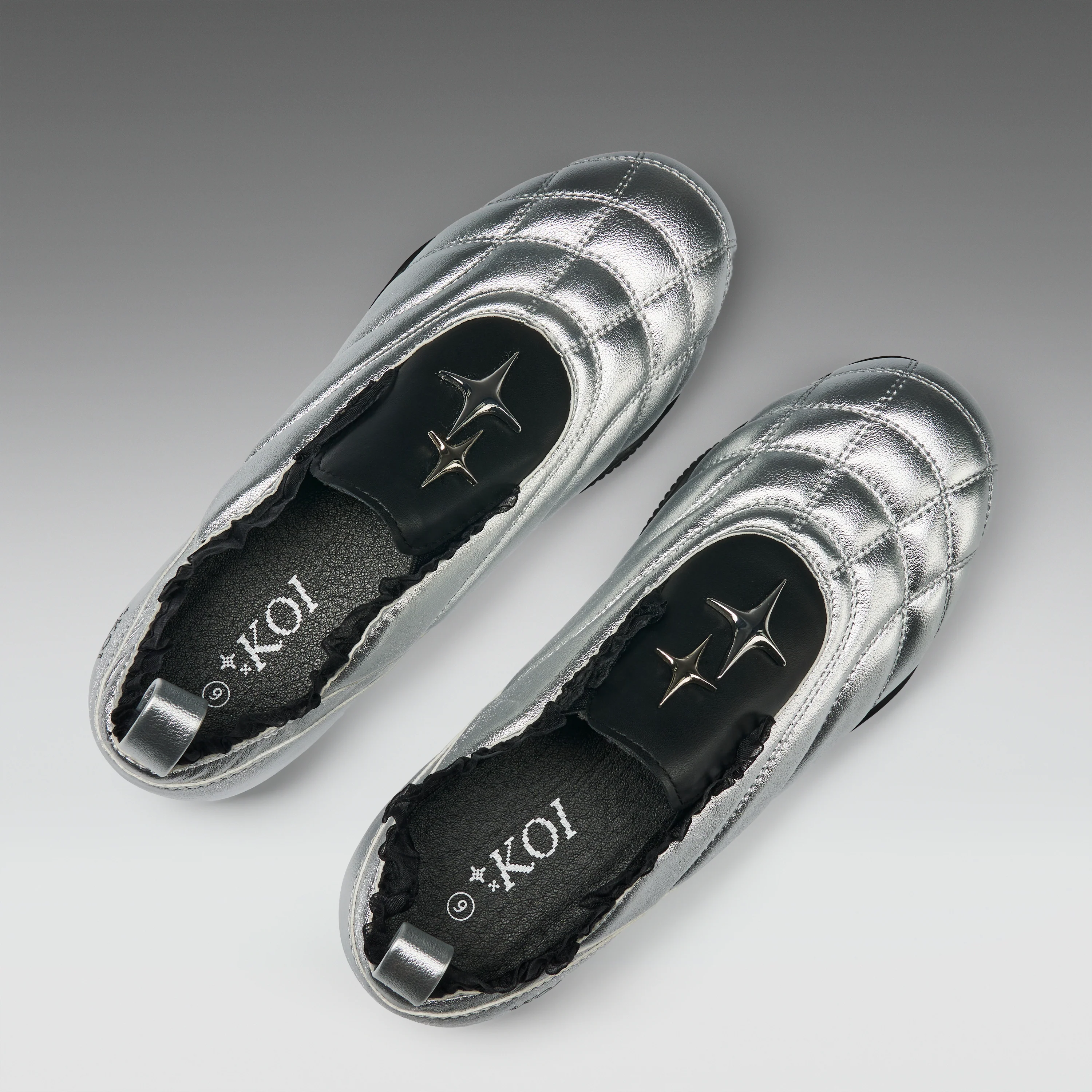 Heartbreaker Sporty Slip On Shoes- Silver - Image 4