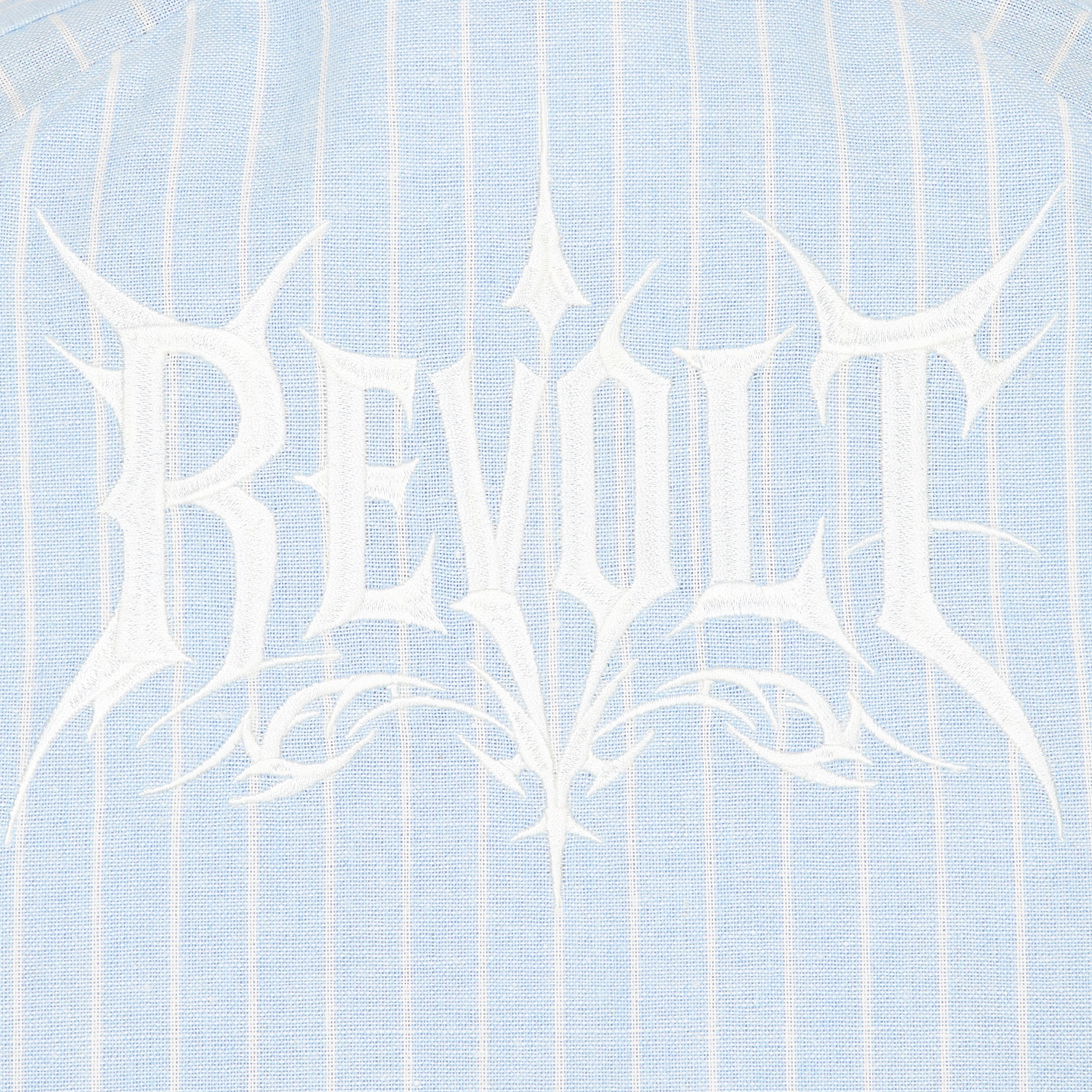 Honeydrop Striped Crop Shirt - Baby Blue - Image 6