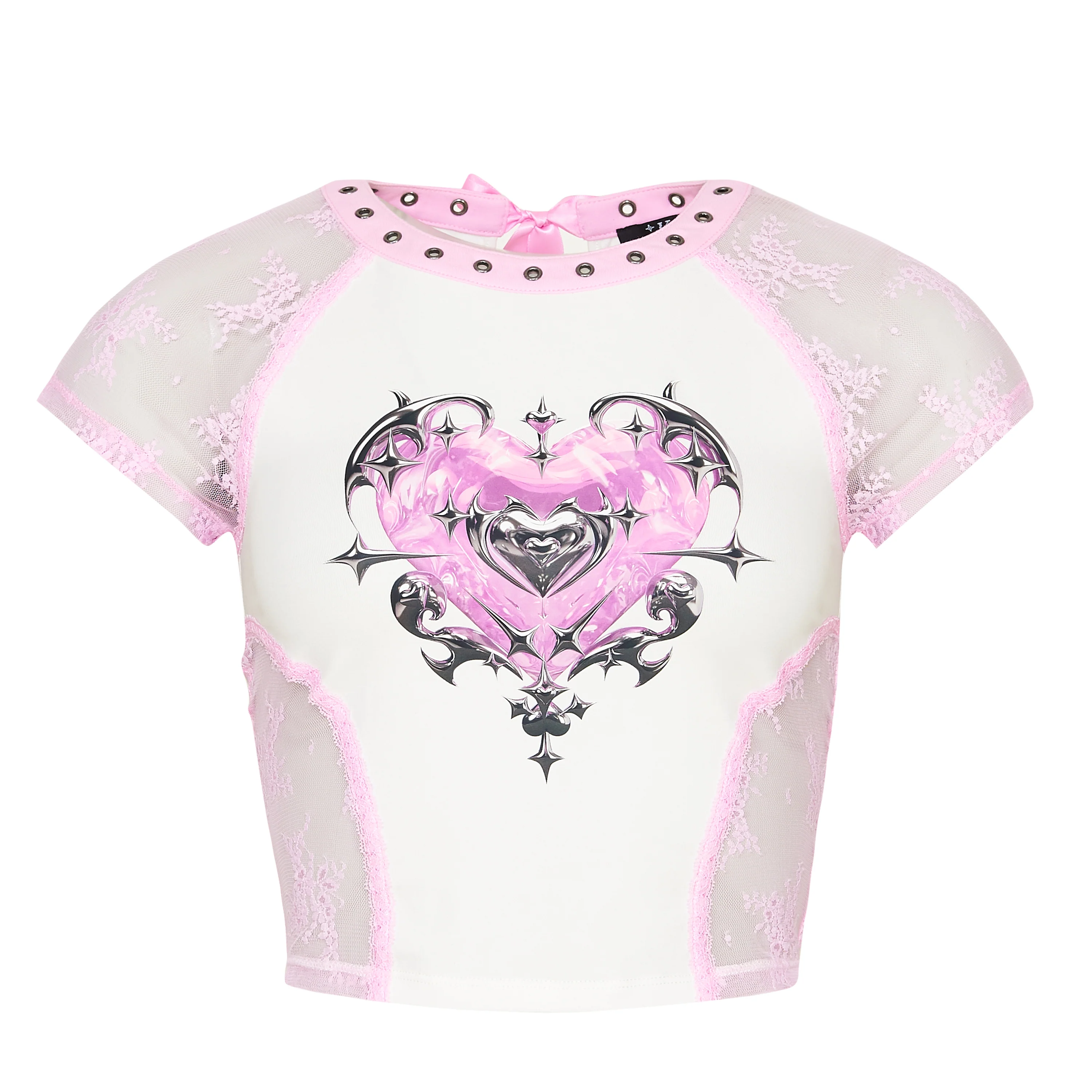 Love Clock Graphic Heart T-Shirt - White - Image 4