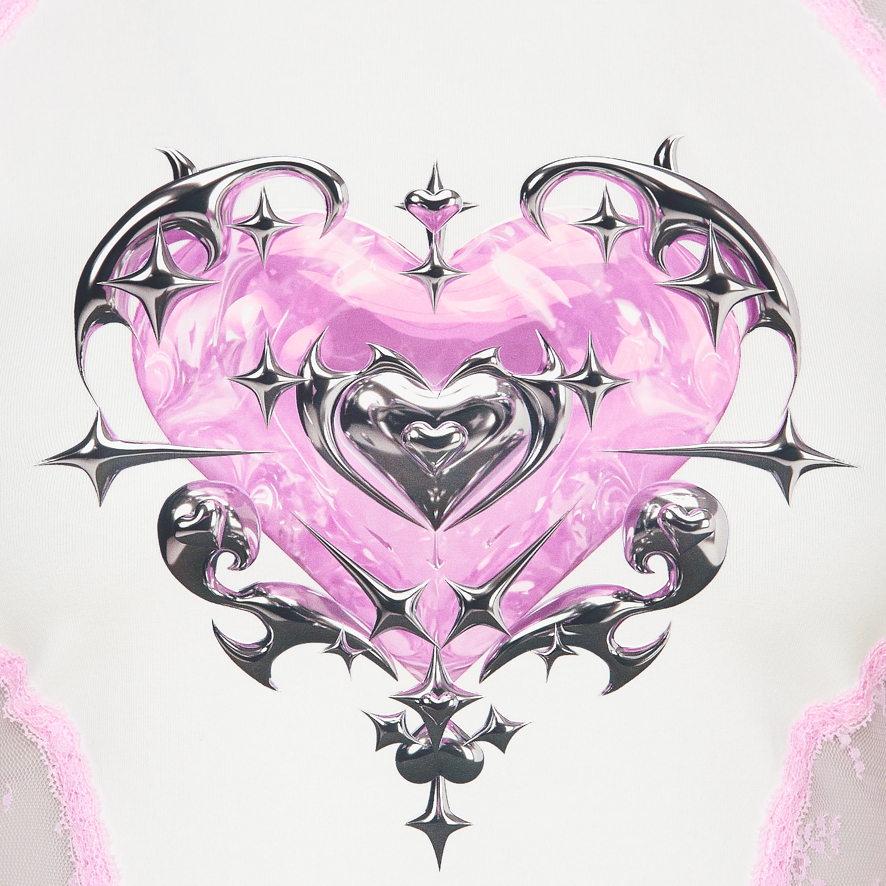Love Clock Graphic Heart T-Shirt - White - Image 6
