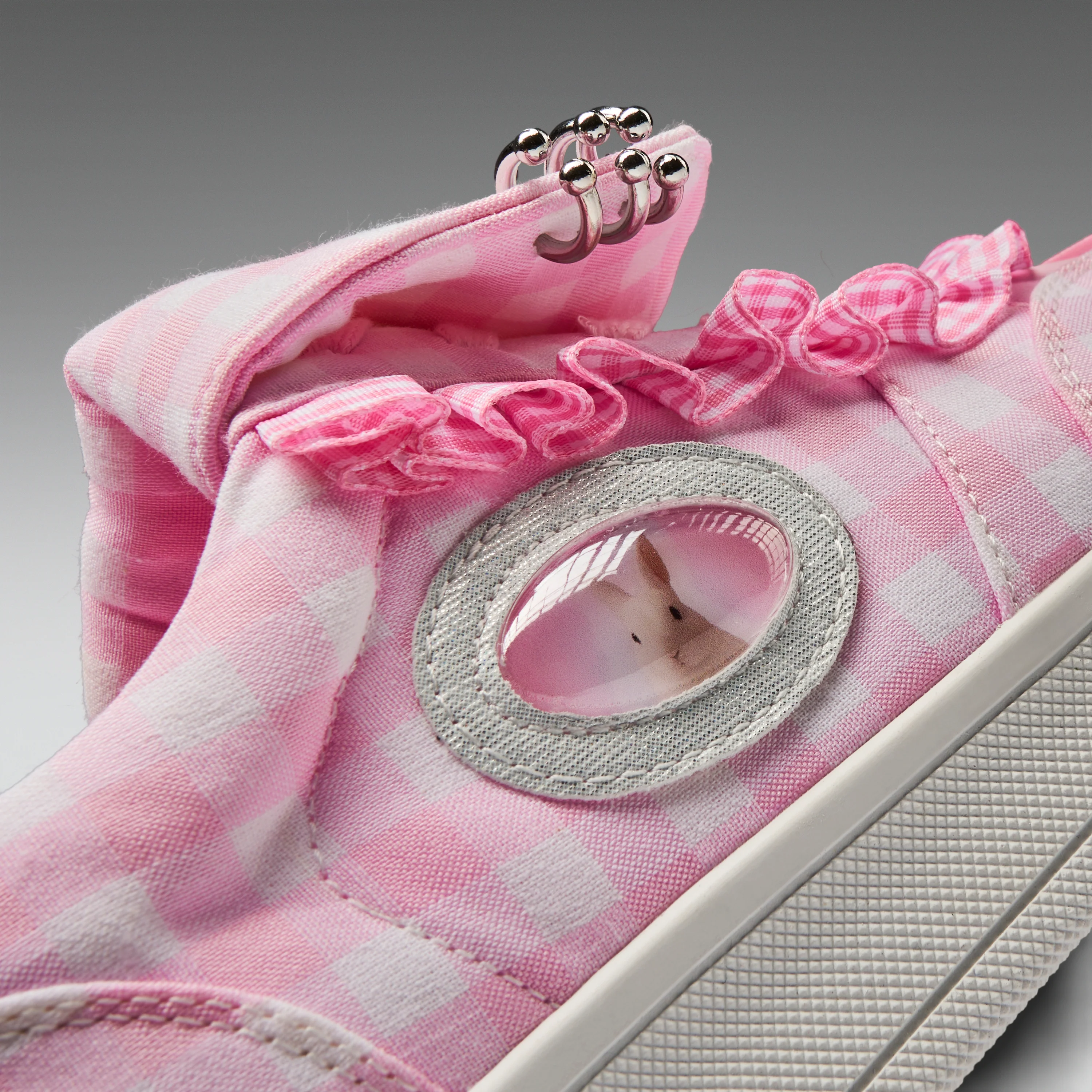 Magic Rabbit Gingham Flat Shoes - Pink - Image 3