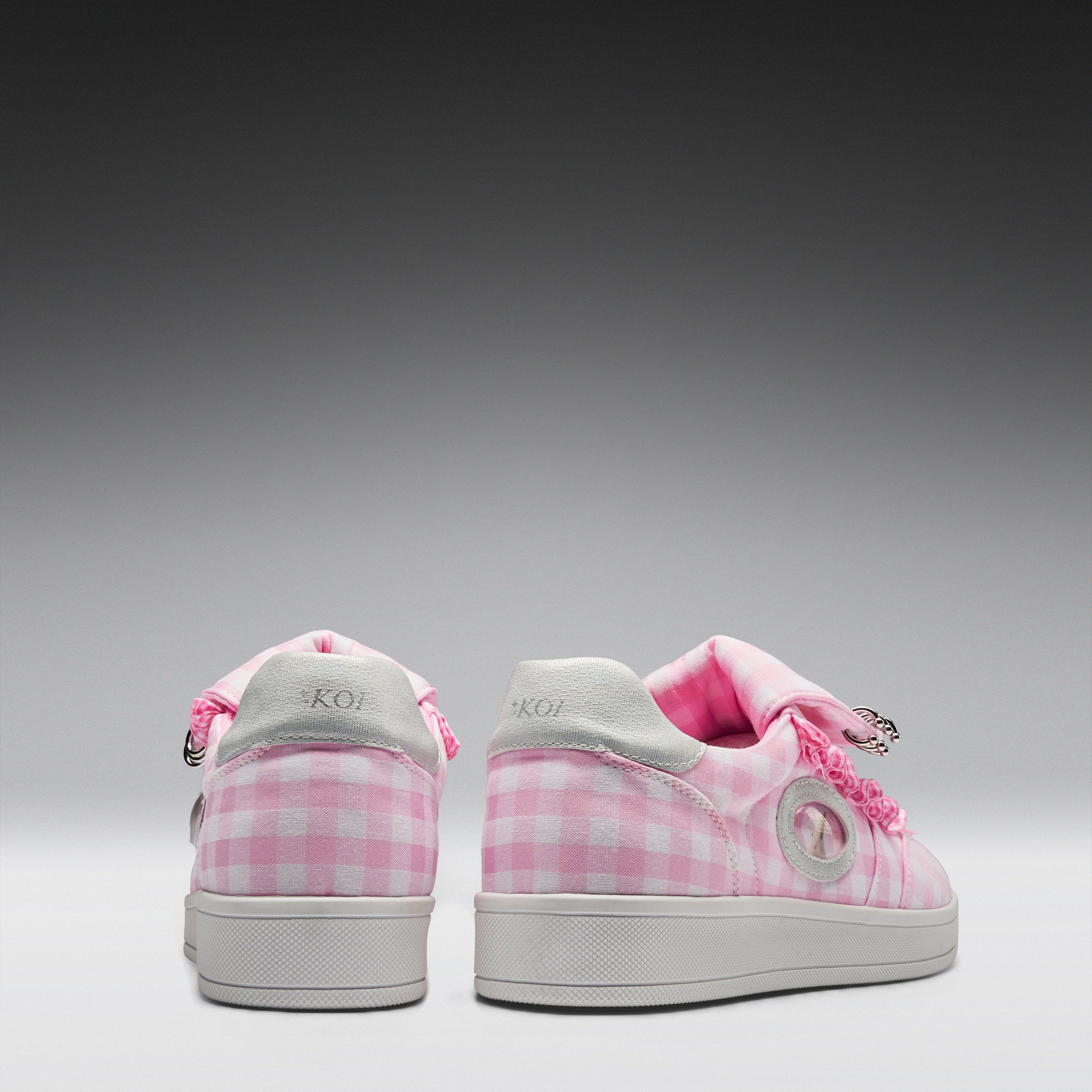 Magic Rabbit Gingham Flat Shoes - Pink - Image 4