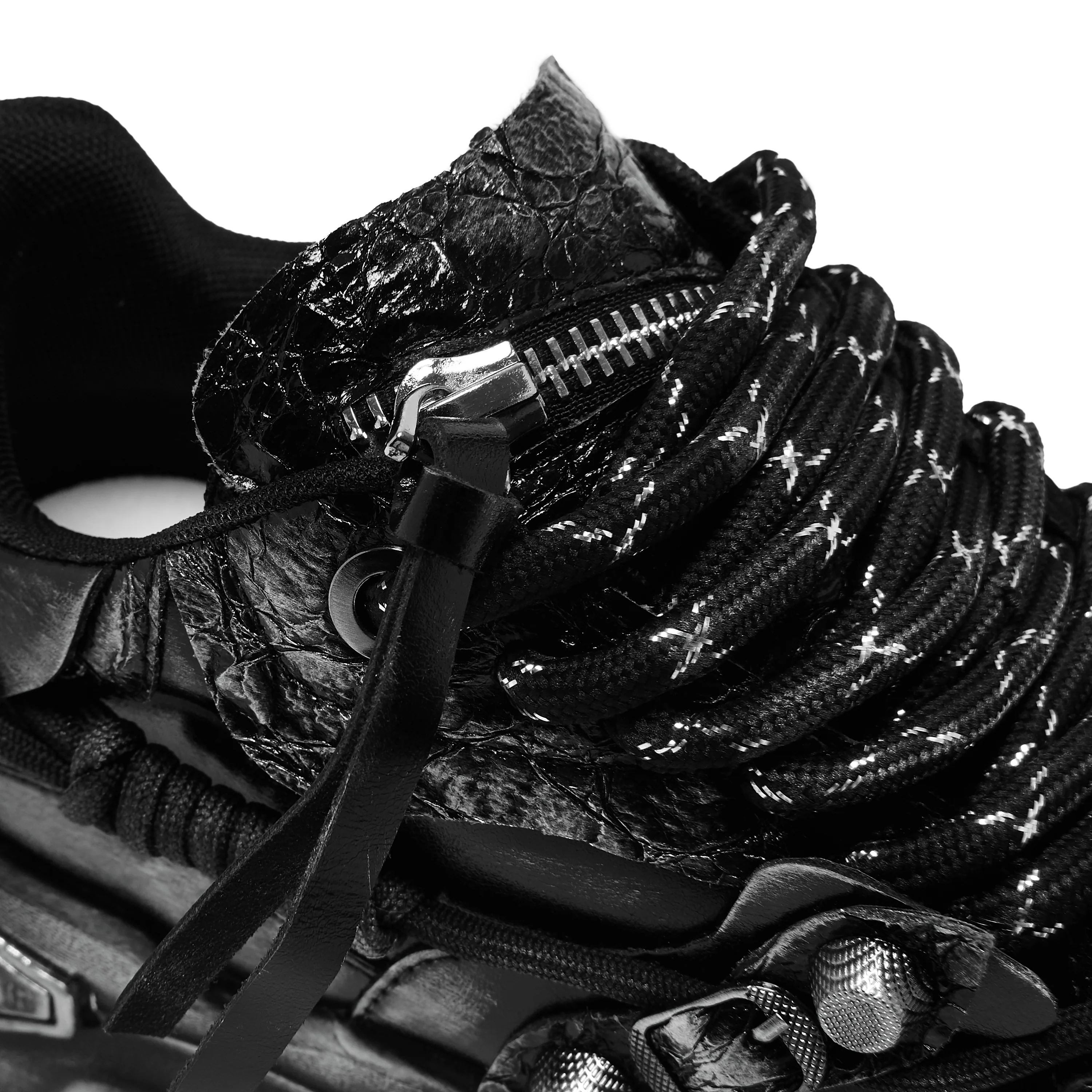 Metamorphosis Distressed Platform Trainers - Charcoal - Image 4