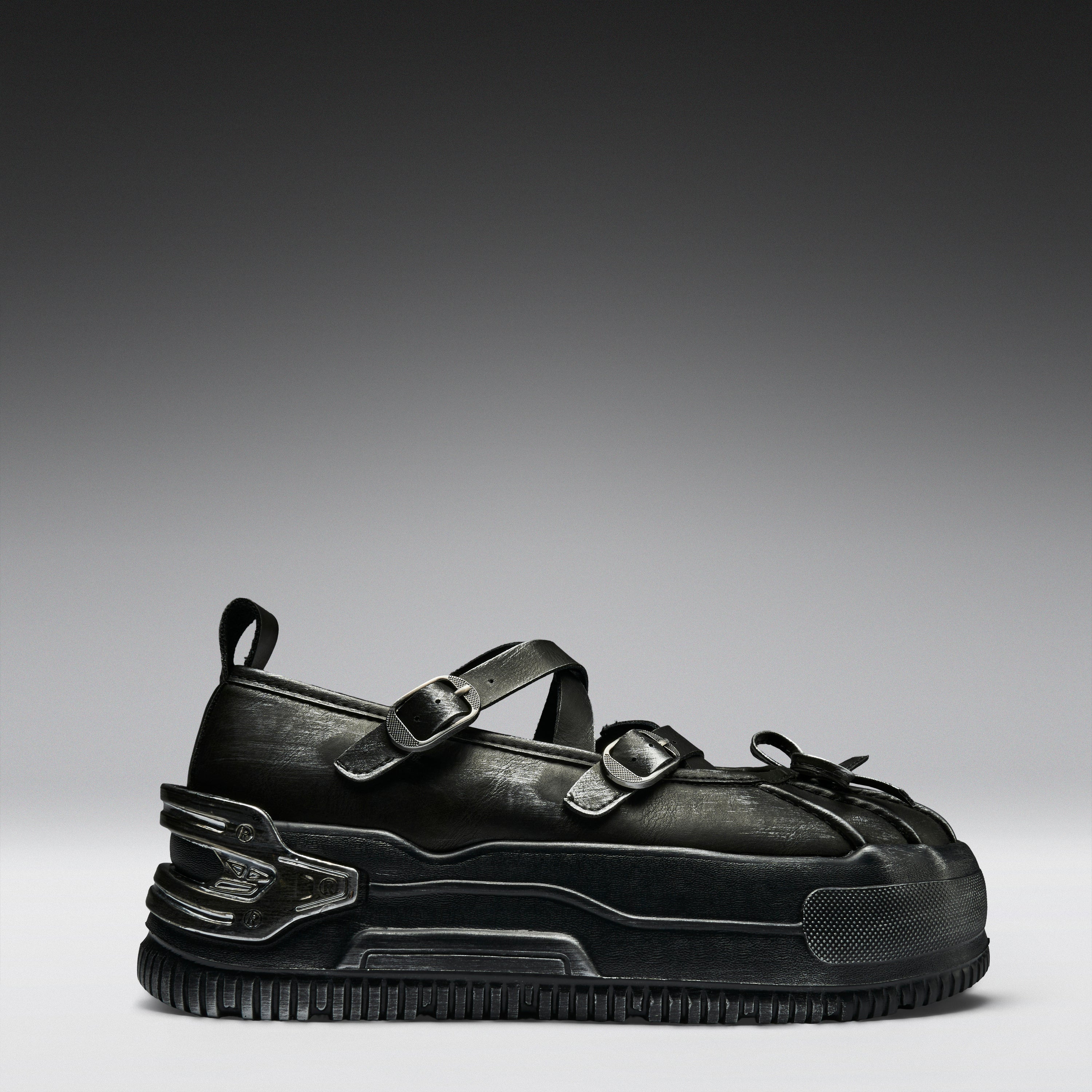 Metamorphosis Distressed Mary Janes- Charcoal - Image 2