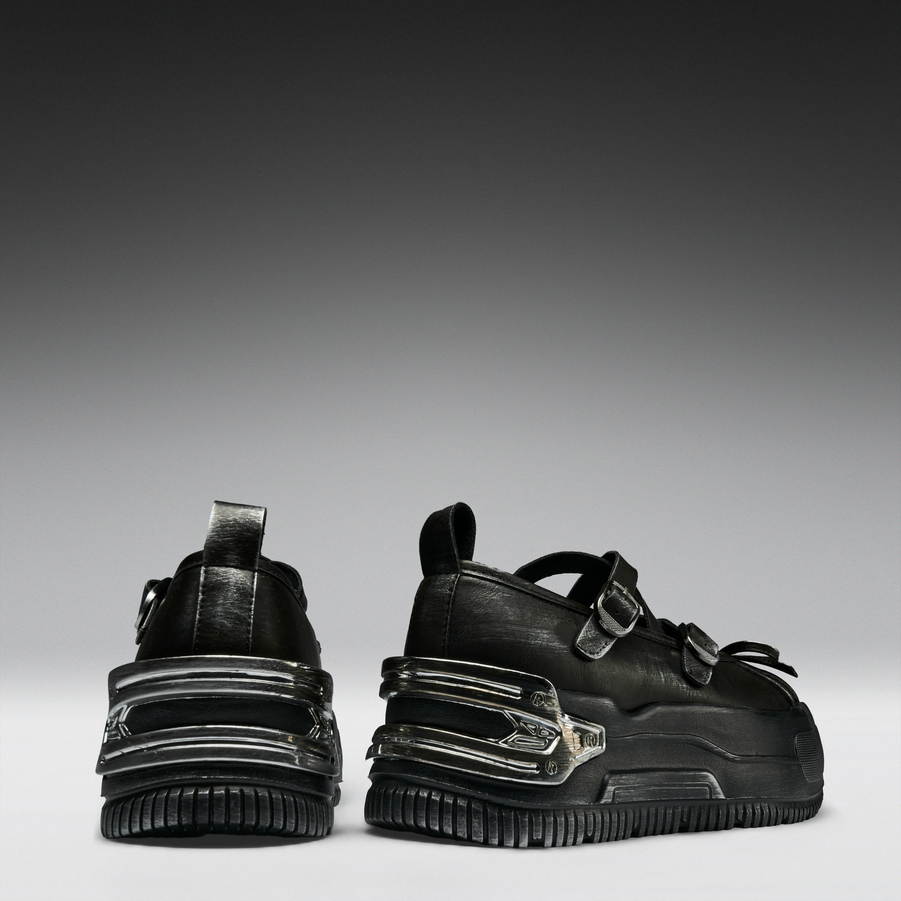 Metamorphosis Distressed Mary Janes- Charcoal - Image 5