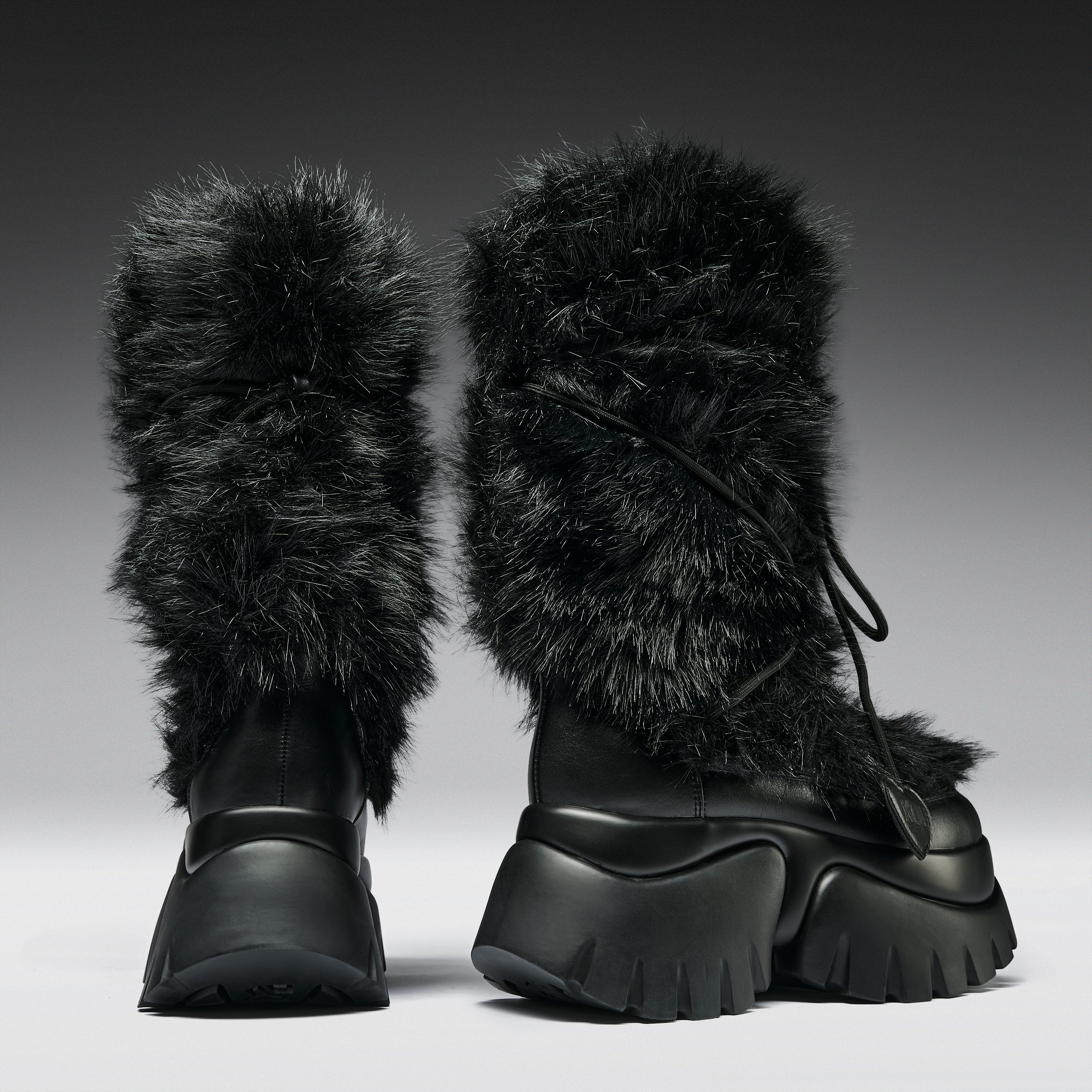 Midnight Sasquatch Fluffy Boots - Black - Image 3