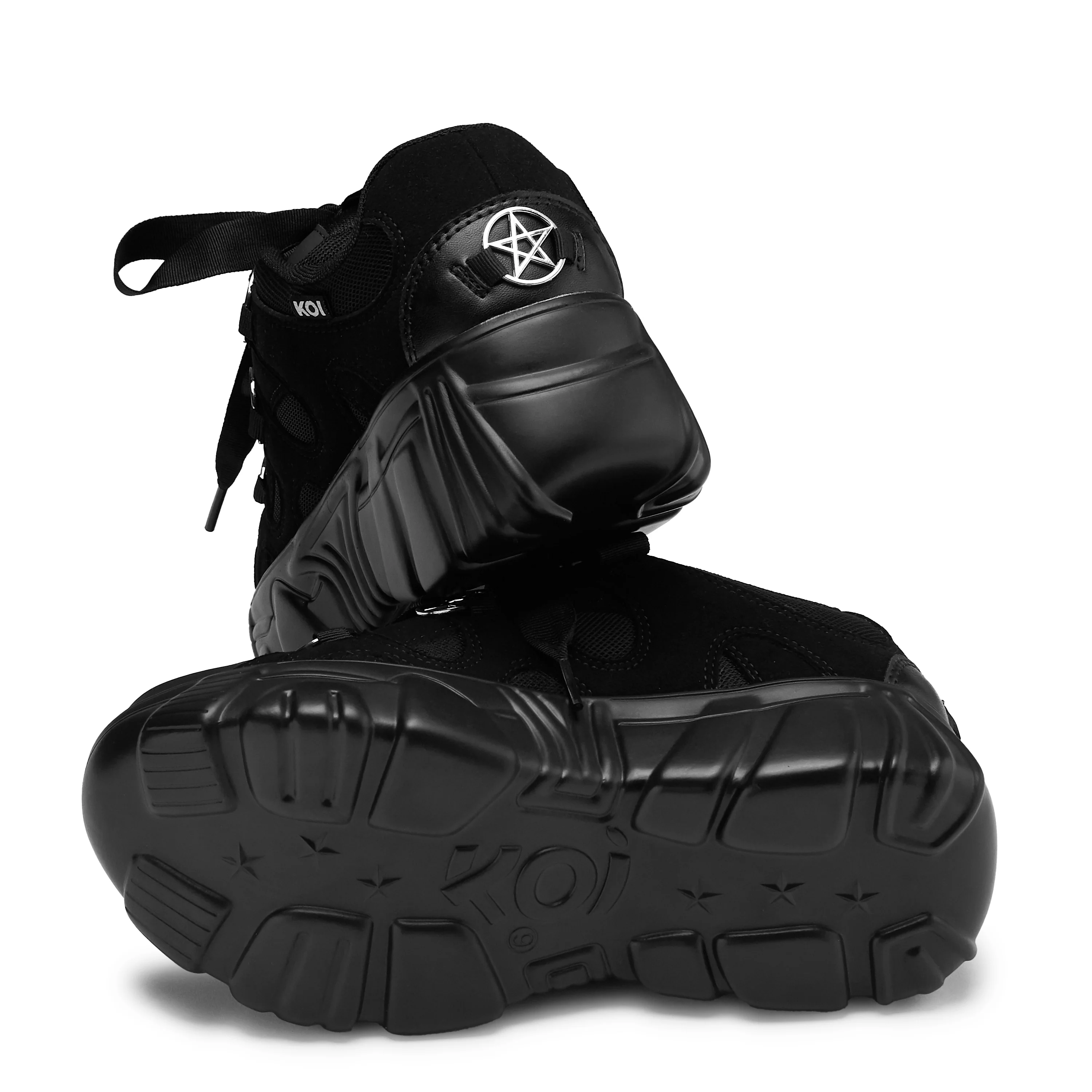 Necromancer Chunky Platform Trainers - Black - Image 4