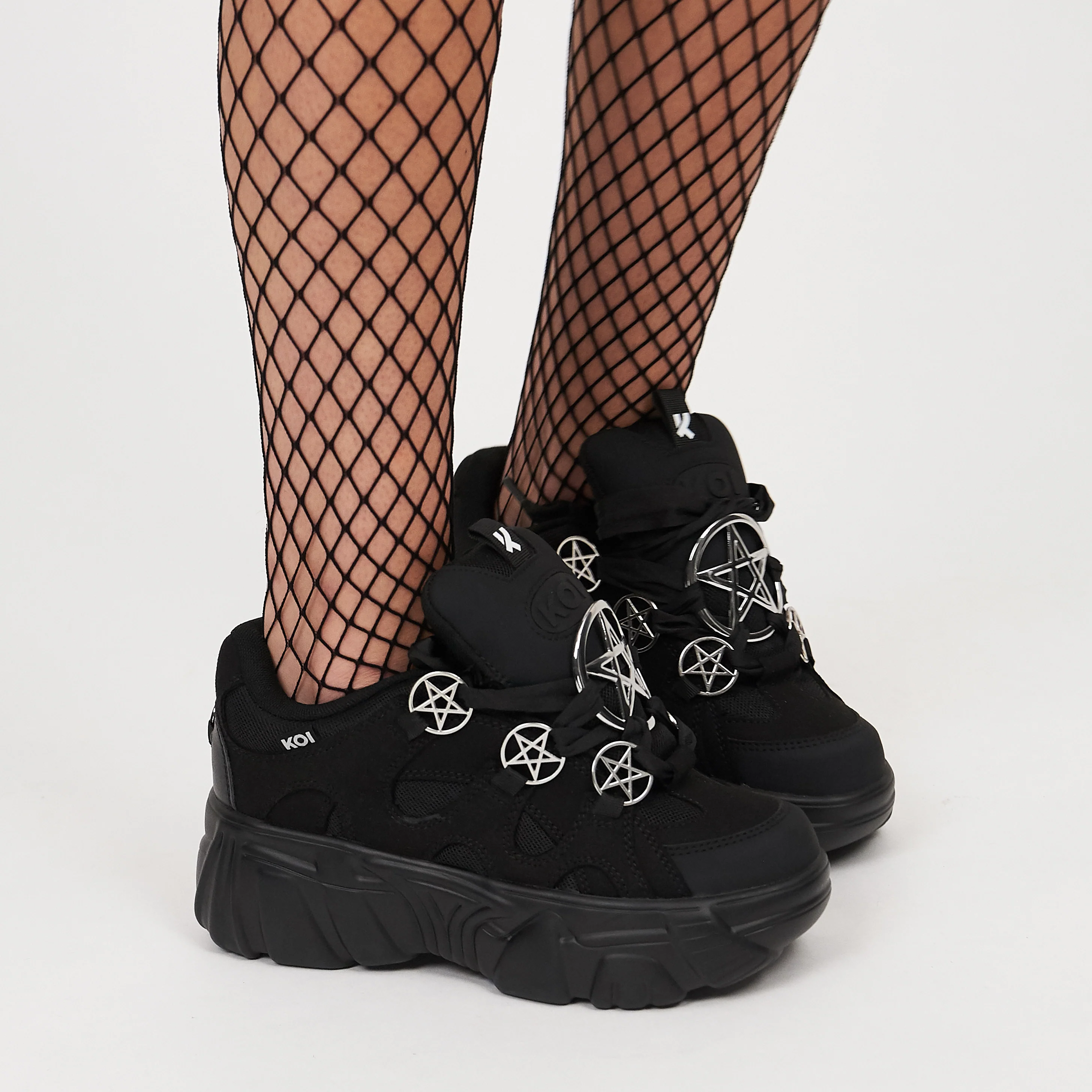 Necromancer Chunky Platform Trainers - Black - Image 7