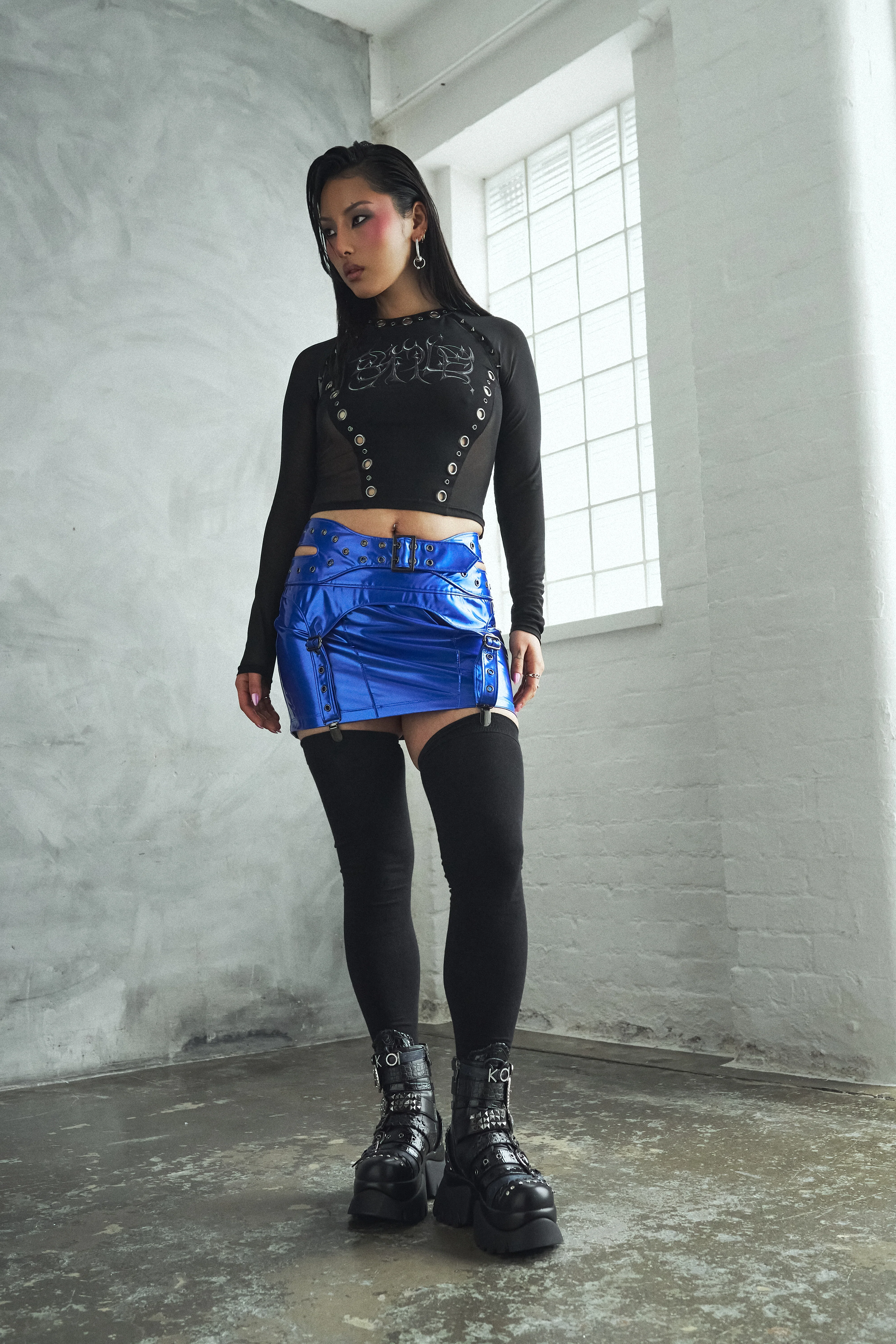 Nimbus Harness Strap Mini Skirt - Blue - Image 2