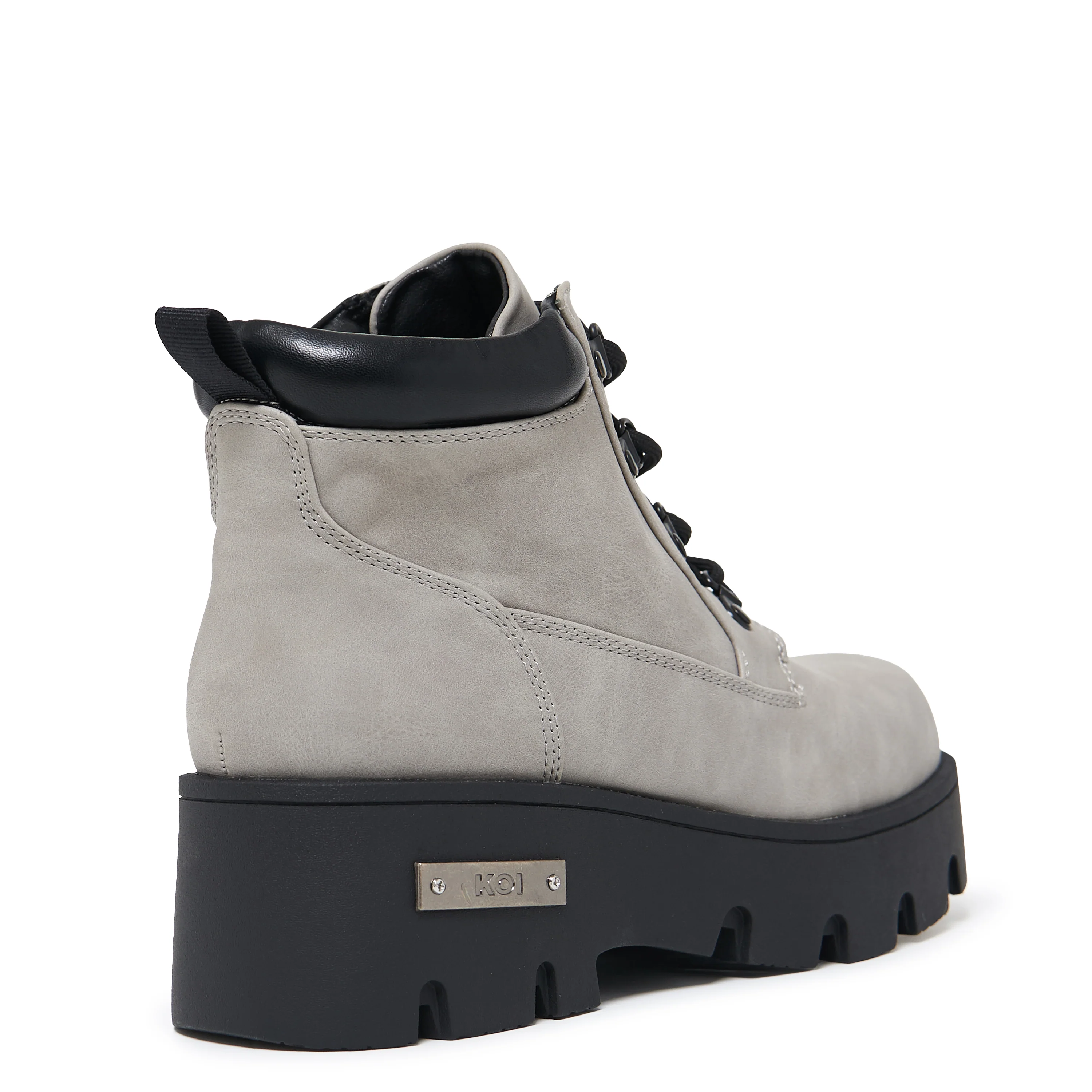 Novus KOI Chunky Lace Up Boots - Grey - Image 3