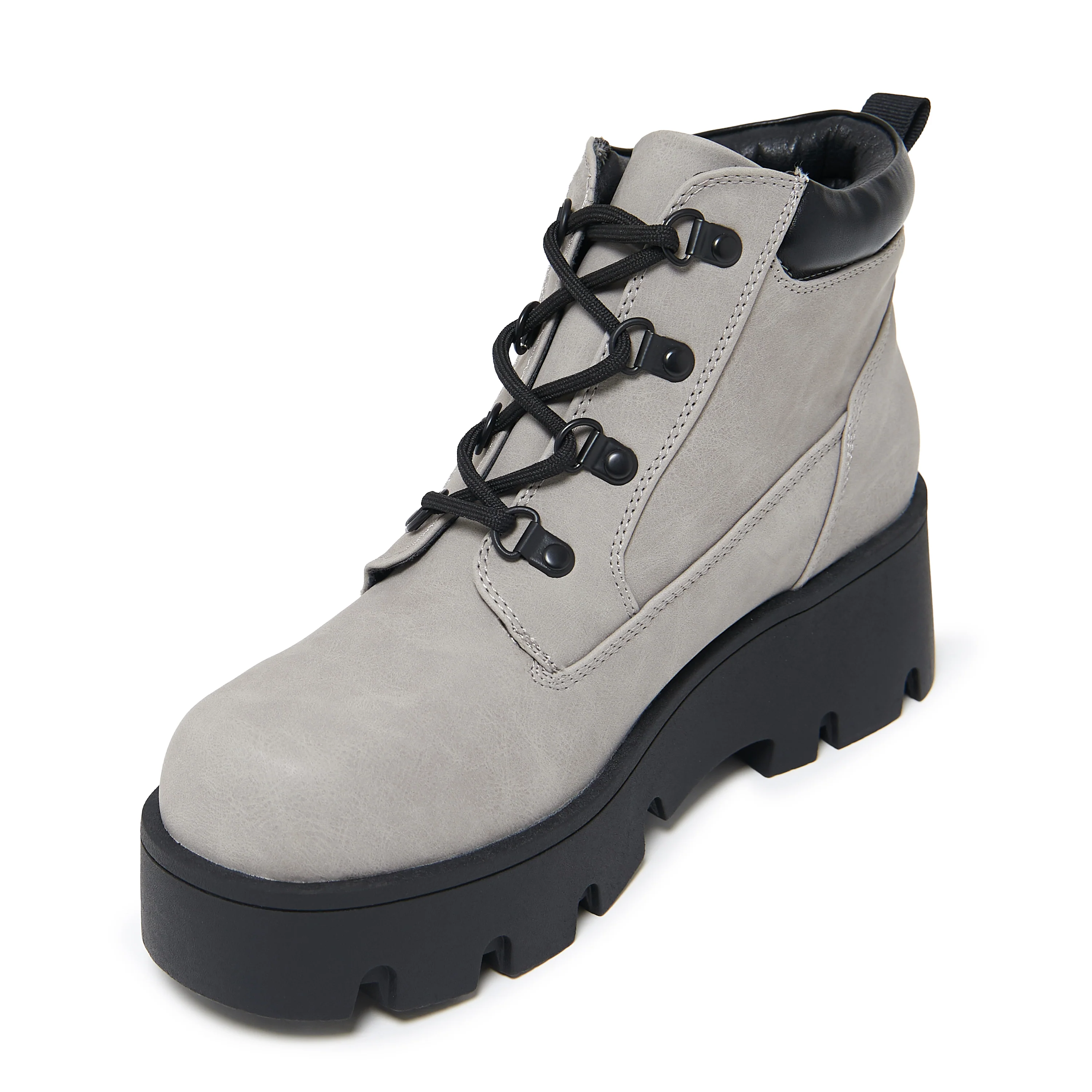 Novus KOI Chunky Lace Up Boots - Grey - Image 4