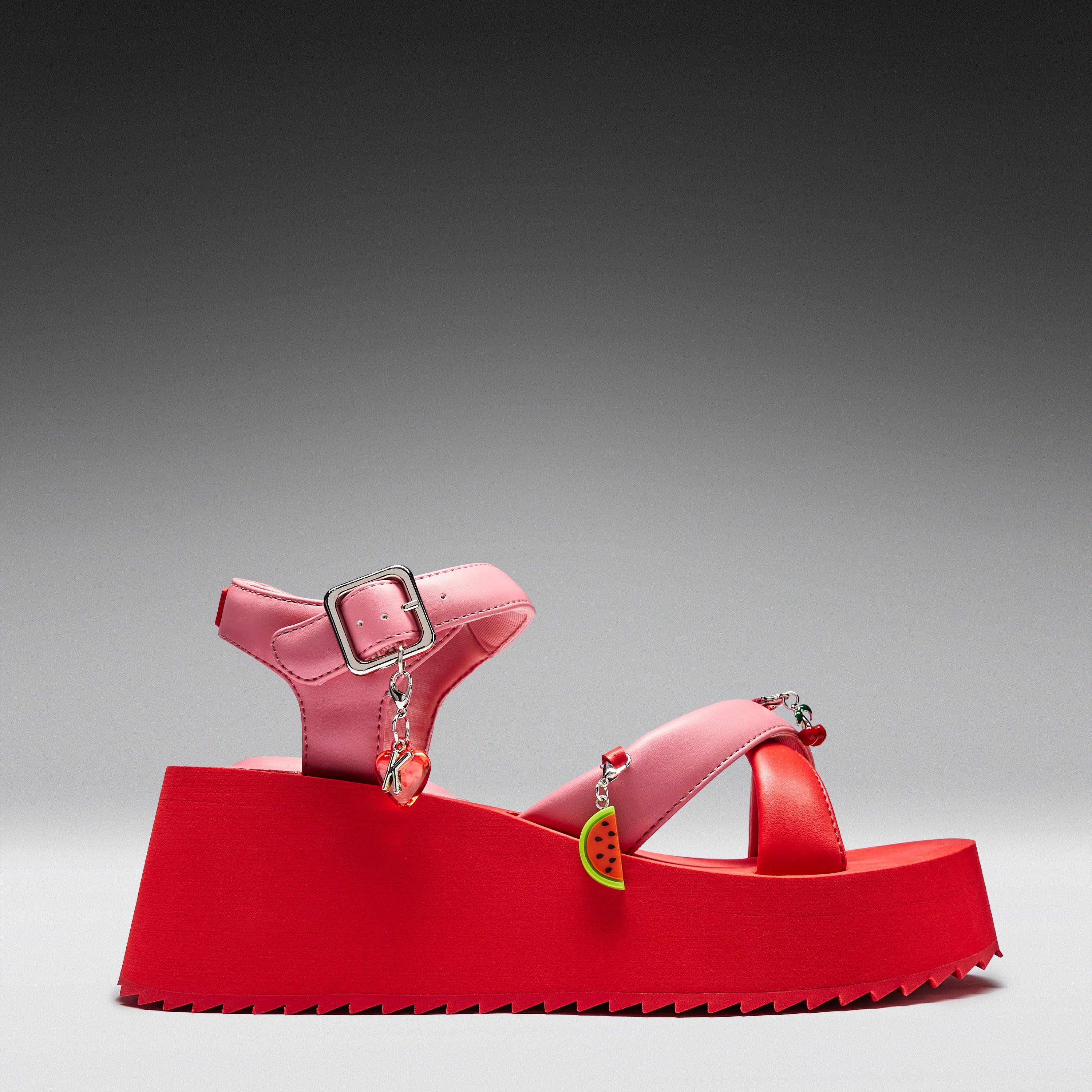 Orchard Flatform Charm Sandals - Red - Image 3