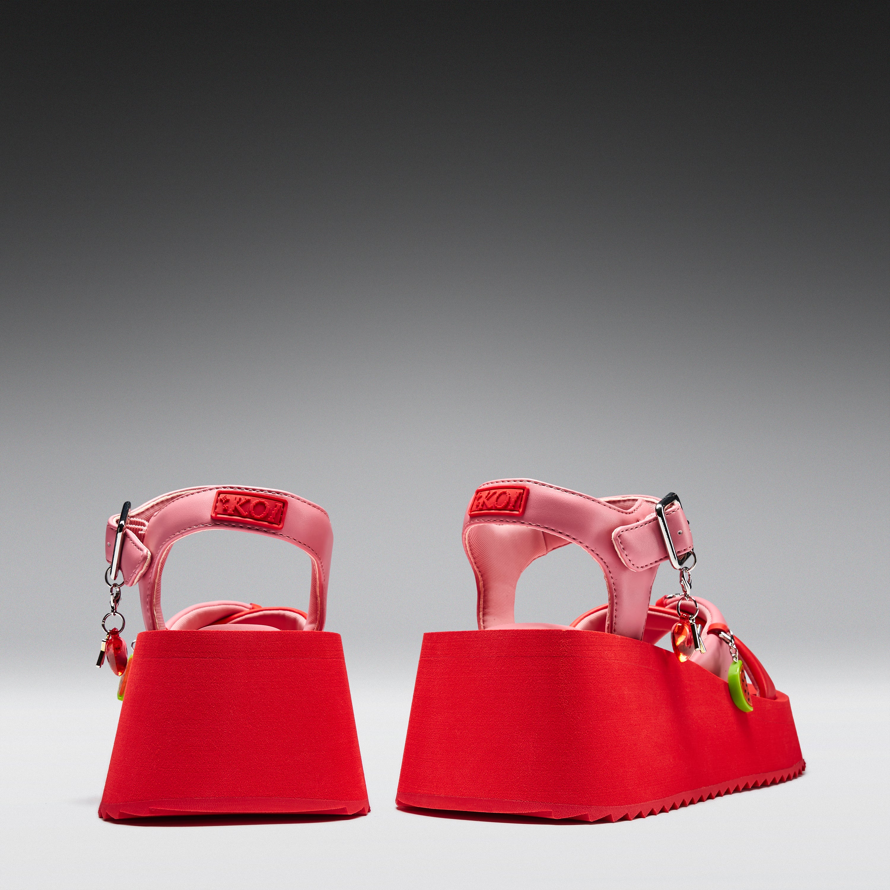 Orchard Flatform Charm Sandals - Red - Image 7