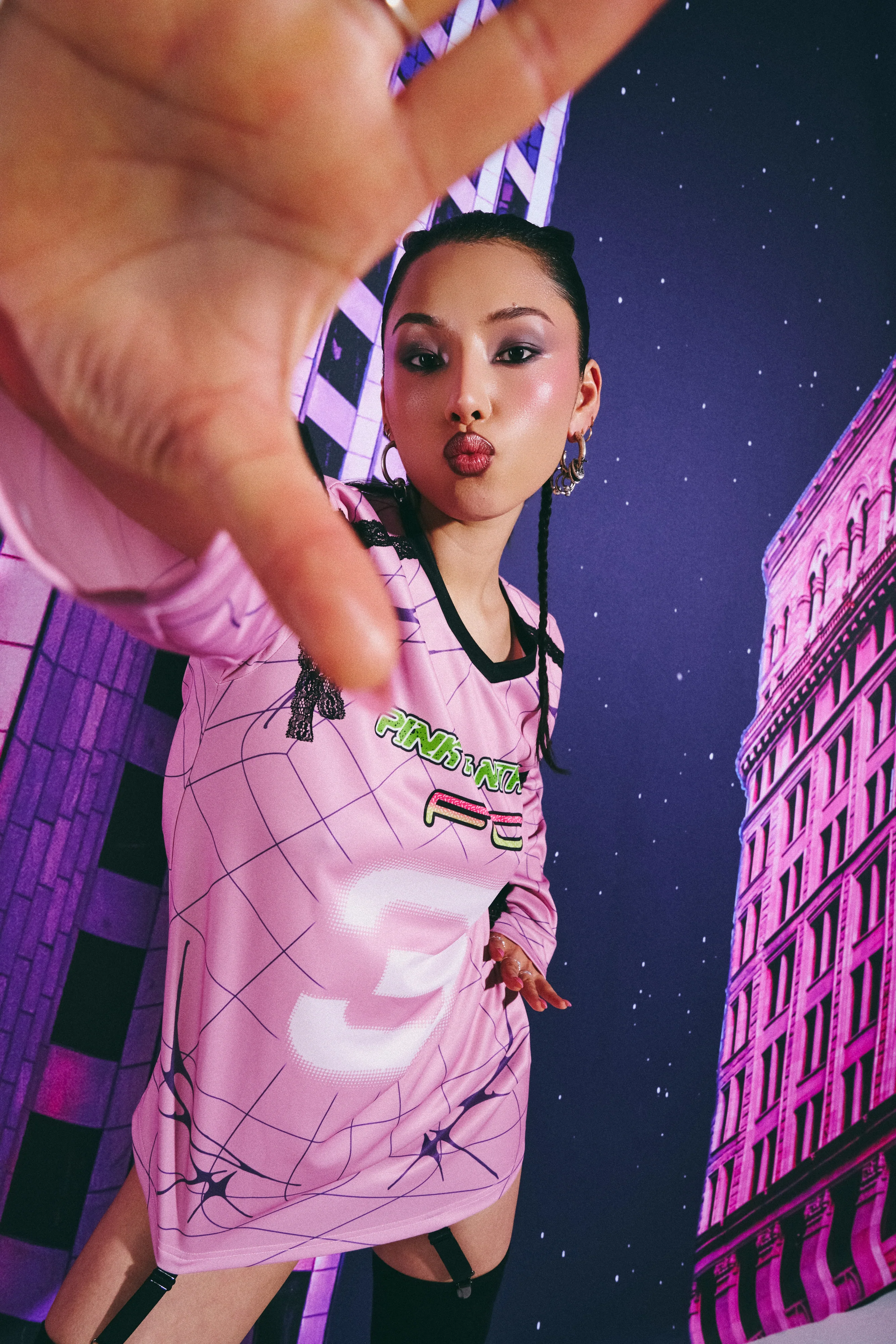 Pink Panthers Oversized Shirt Dress - Blossom