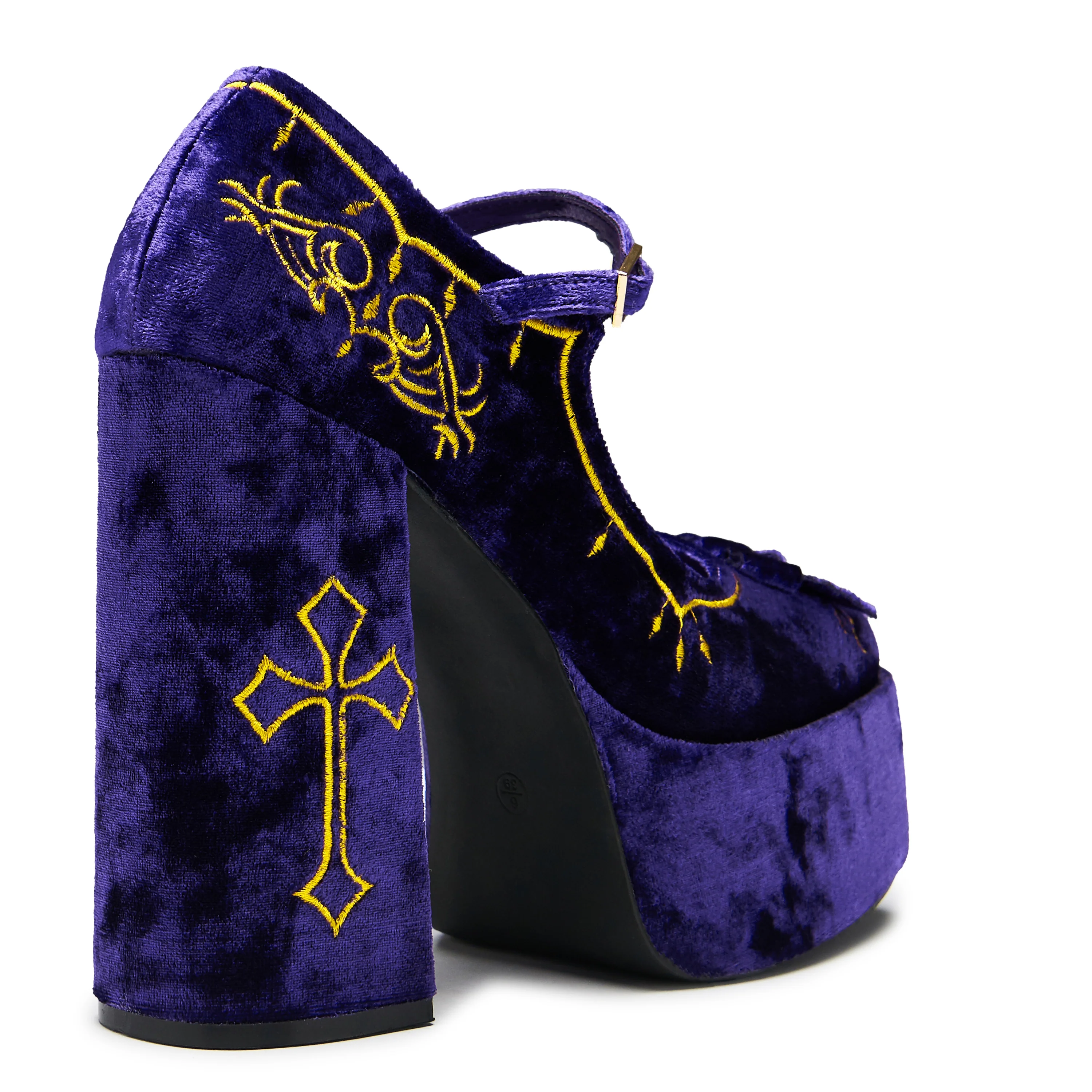 Royal Manor Velvet Platform Heels - Purple - Image 4