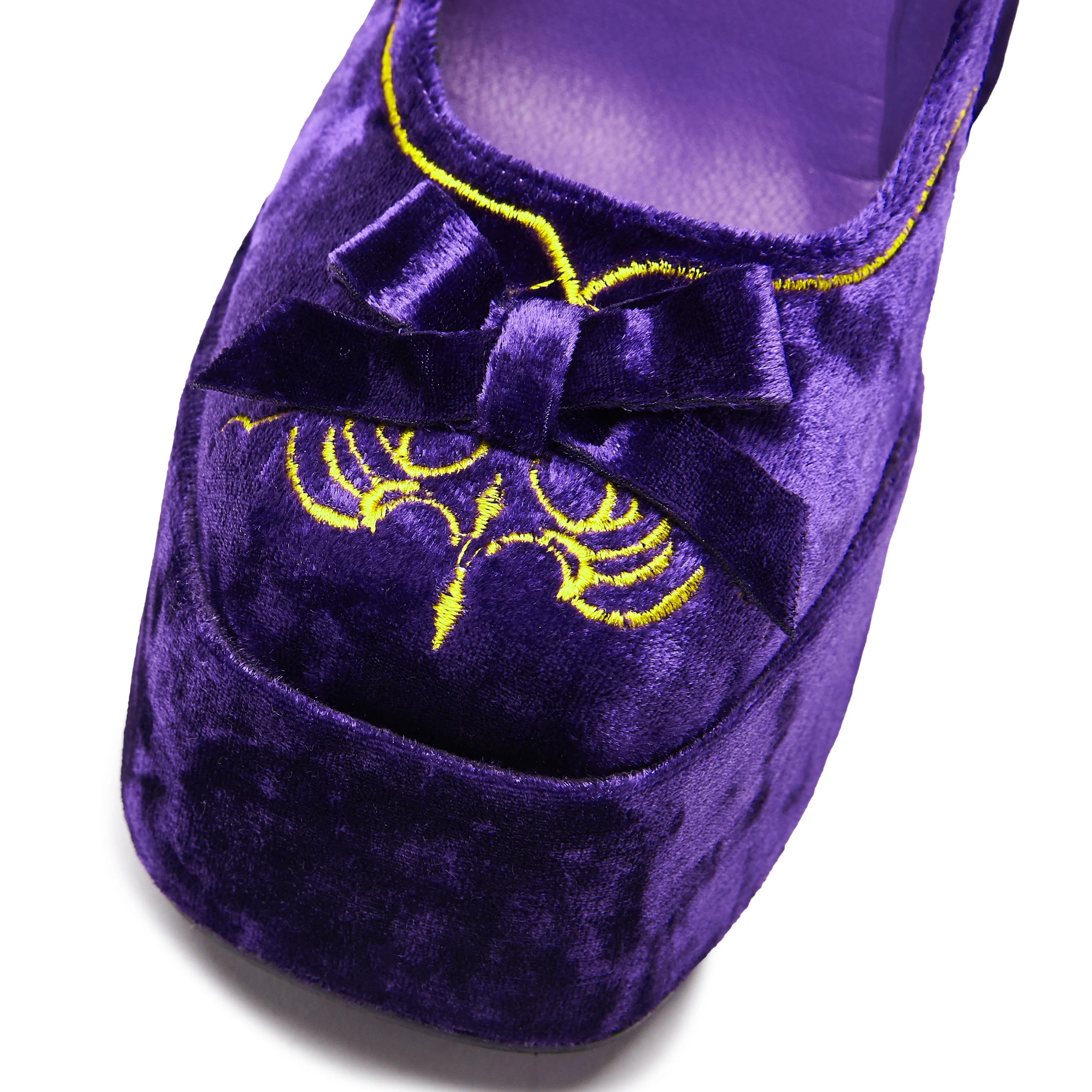Royal Manor Velvet Platform Heels - Purple - Image 5
