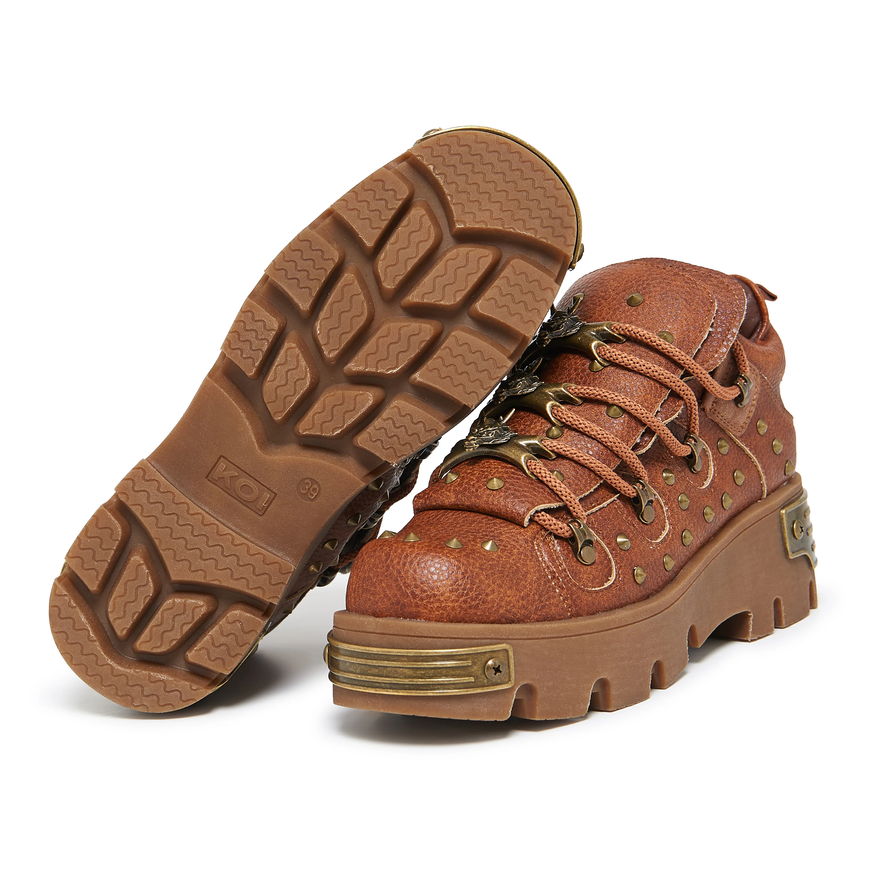 Thurnax Chunky Hardware Trainers - Brown - Image 4